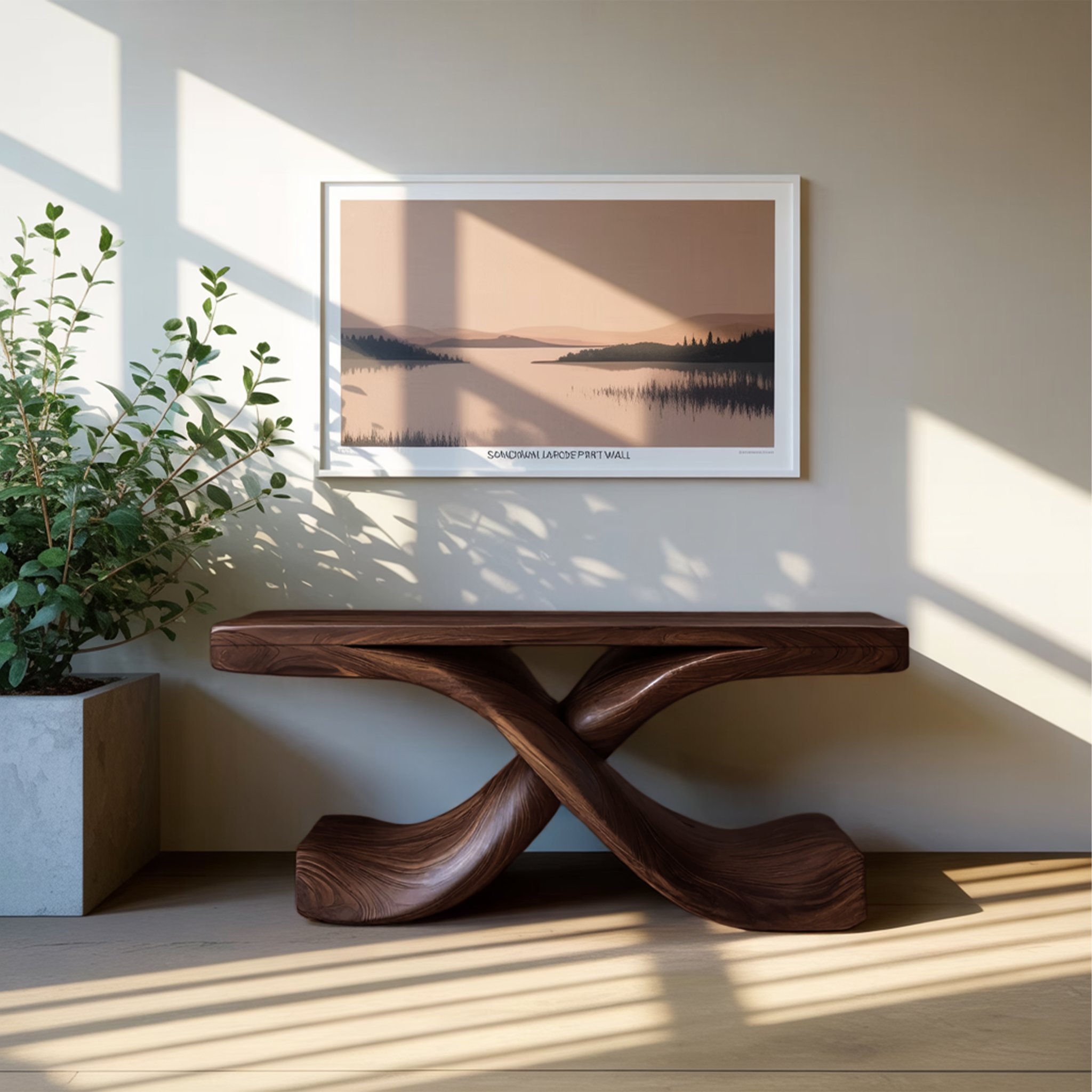 Modern Sculptural Console Table With Twisted Base For Living Room SITHTTCS003