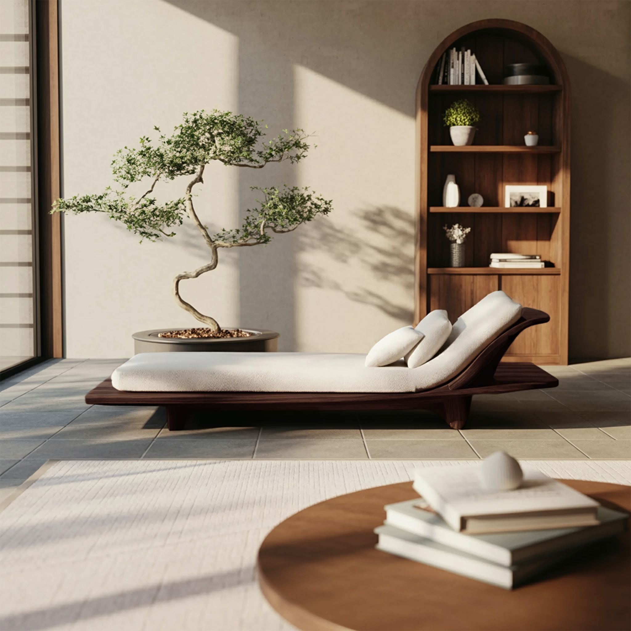 Rustic Solid Wood Garden Daybed For Bedroom Furniture Decoration SILDTTNDB019