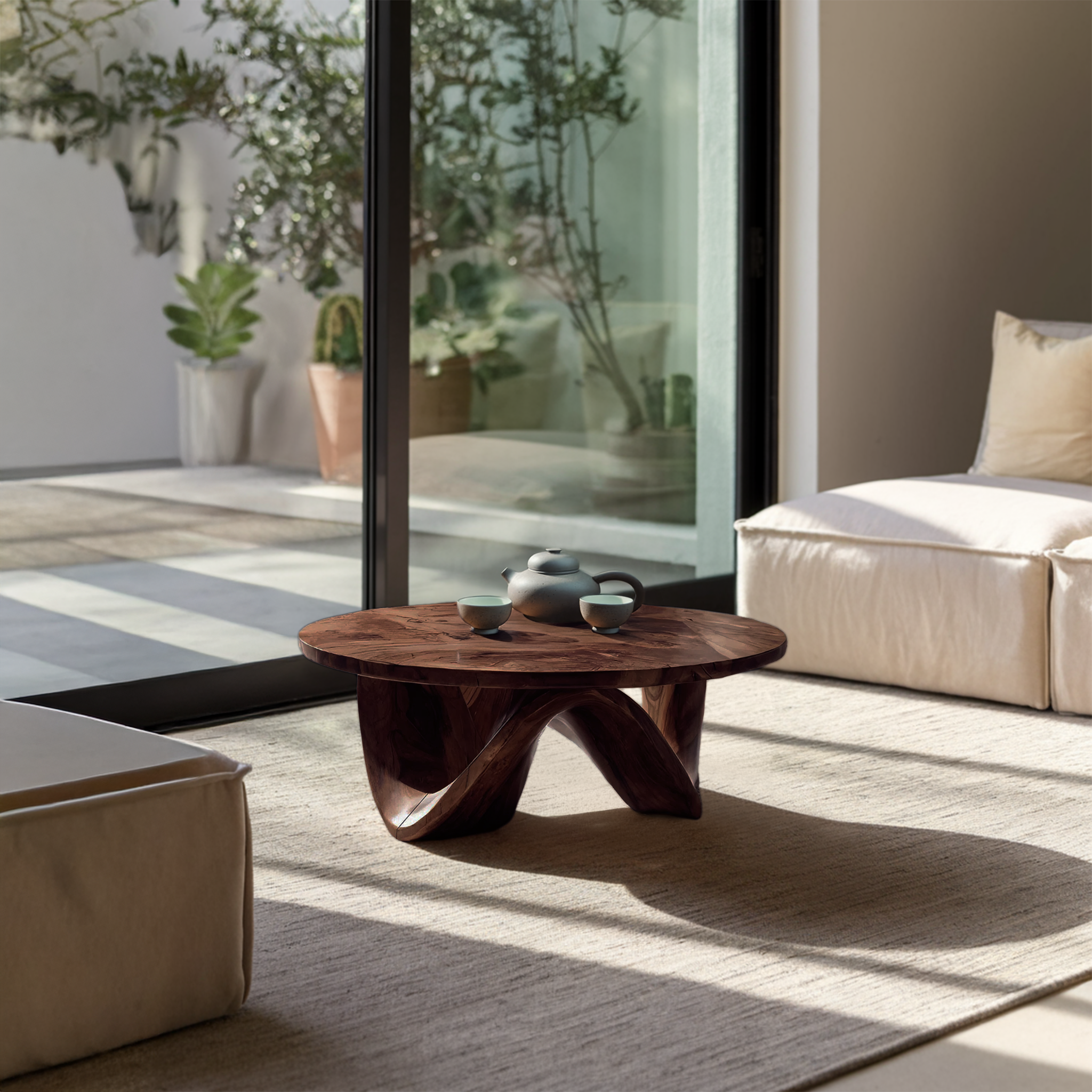 Handcrafted Coffee Table Flow Legs For Living Room Decor RTTHTTCF039