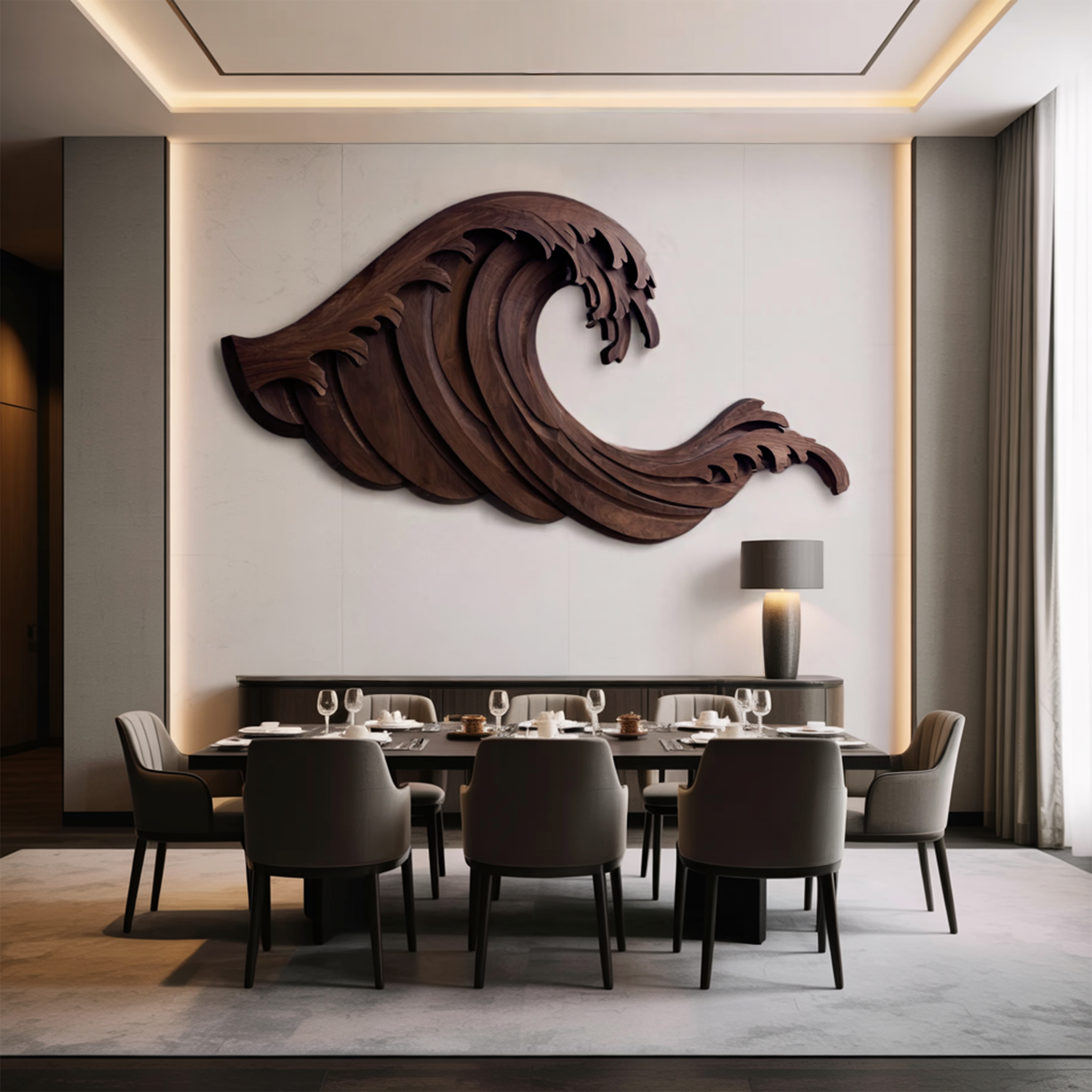 Organic Wave Wall Art Coastal Inspired Art For Living RTTHHNWA084