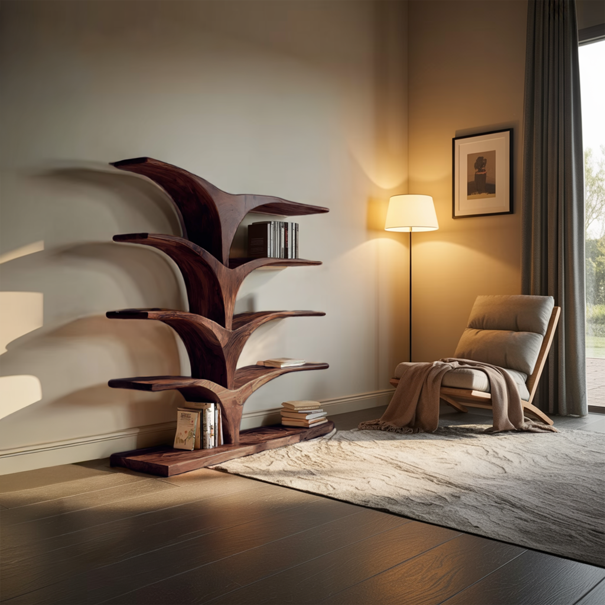 Contemporary Curved Bookshelf For Modern Interior RTTHTTBS052