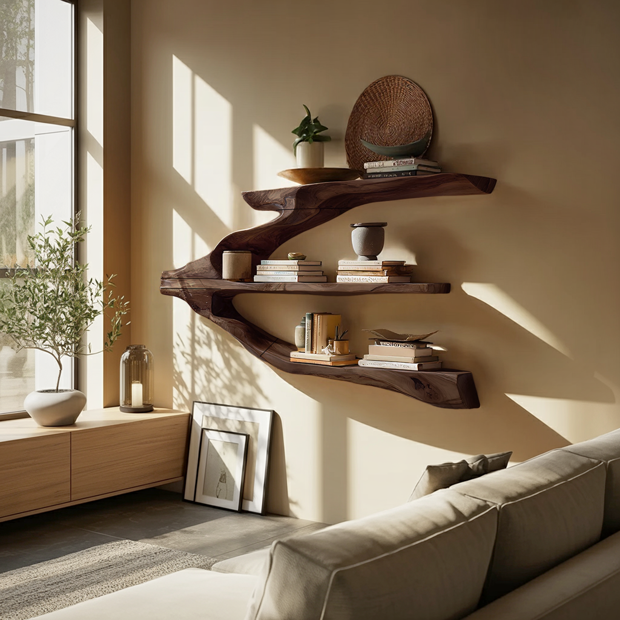 Minimalist Wooden Entryway Display Shelf For Hallway Organizer SILDTTRWMS017