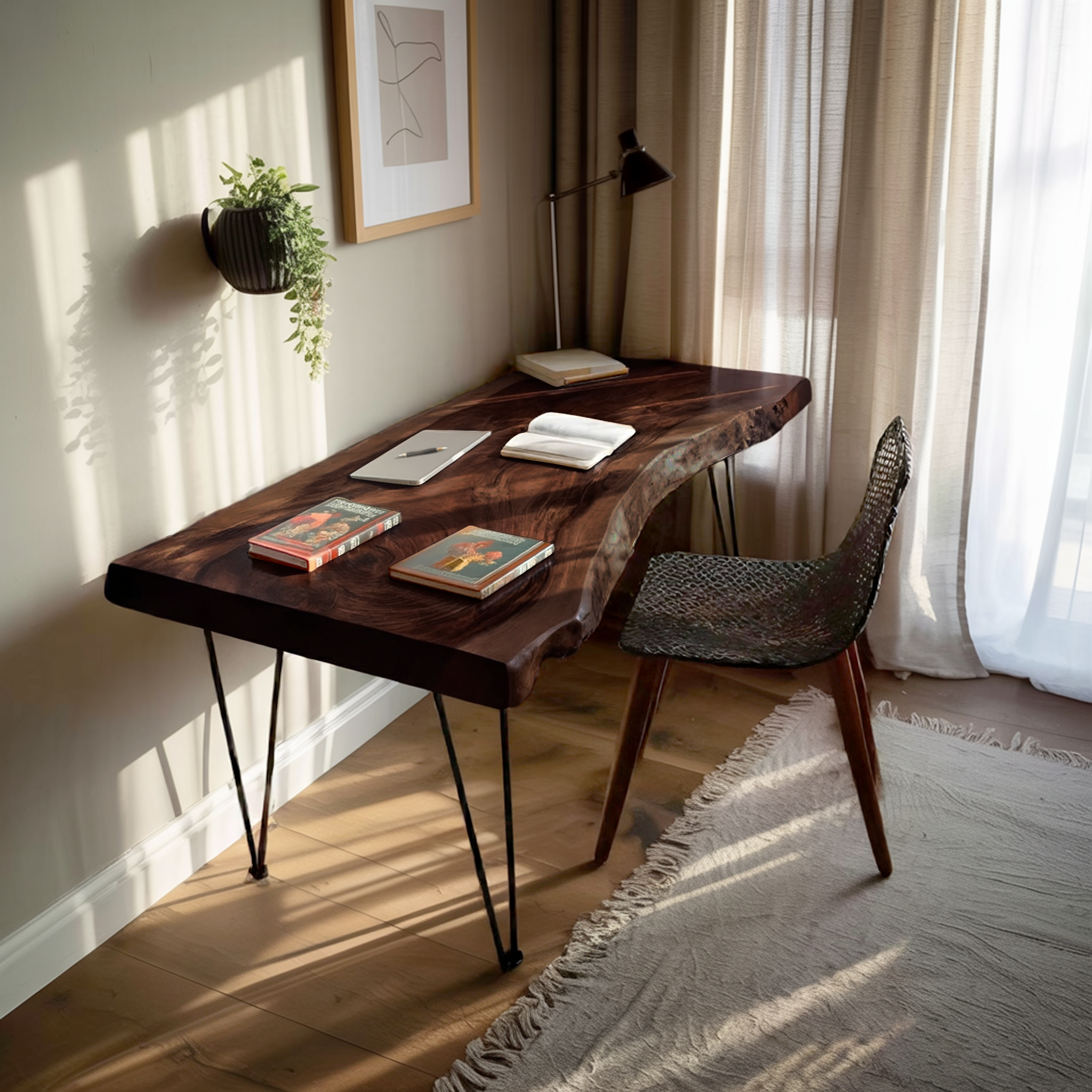 Handcrafted Live Edge Desk For Living Room Style SILDTTNDE015