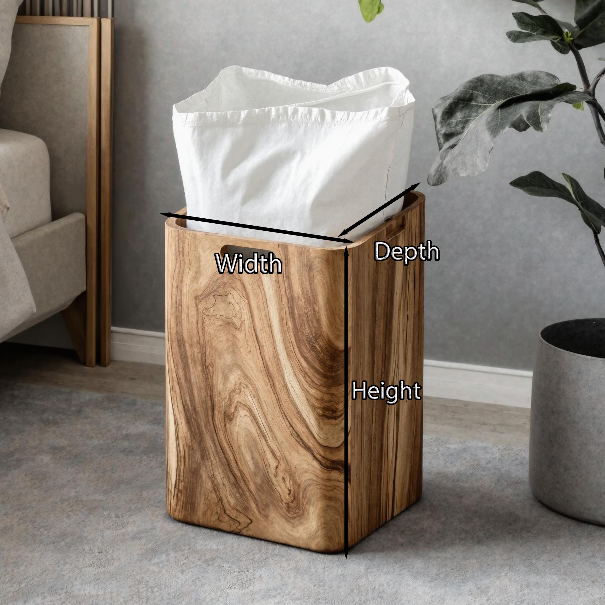 Rustic Solid Wood Bin For Bedroom Decor And Home Organization SILDTSBN006