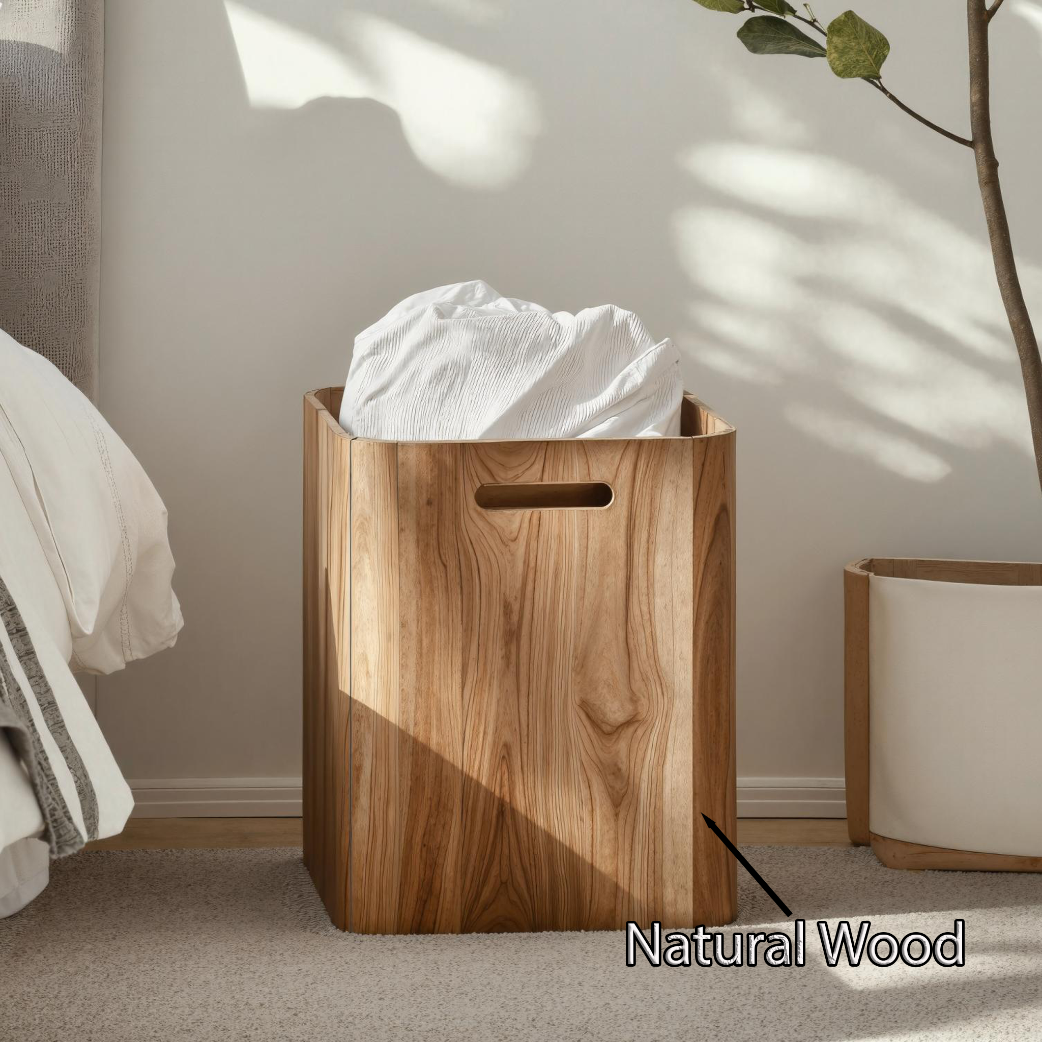 Rustic Wooden Bin With Lid For Living Room Storage Ideas SILDTSBN010