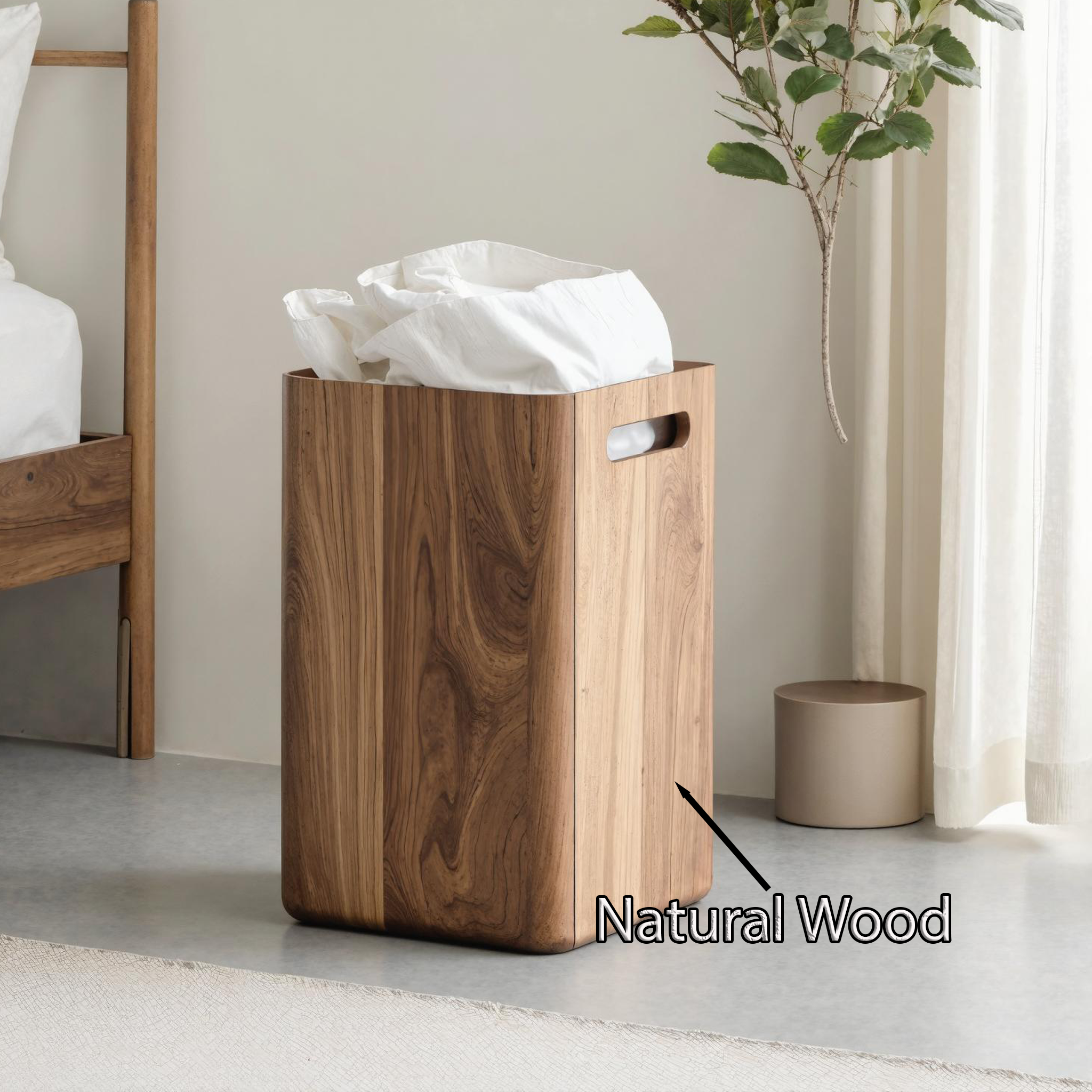 Mid Century Wood Box For Bedroom Storage And Decor Accent SILDTSBN009