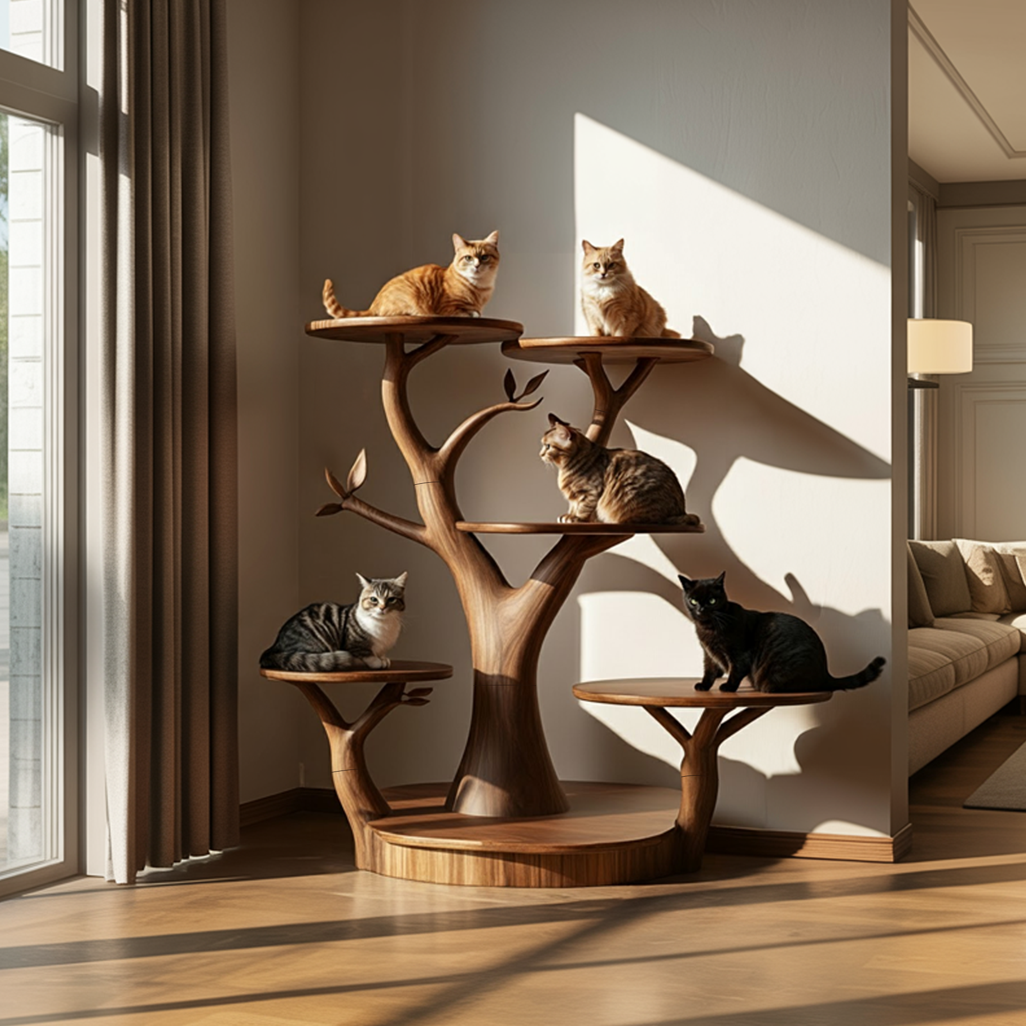 Handcrafted Cat Tree Pet Climbing Furniture Home Decor SINLKITT103