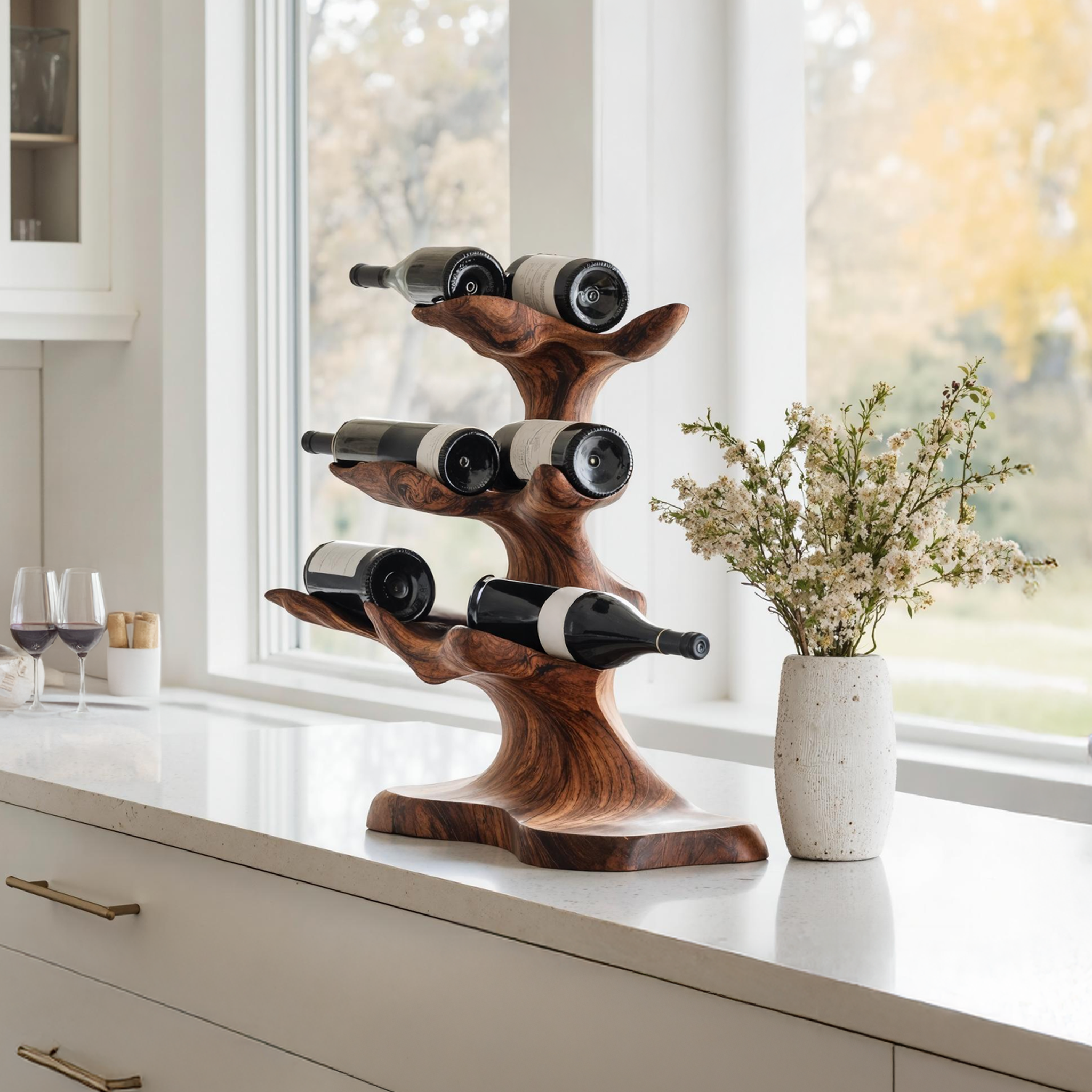 Rustic Wine Rack For Kitchen Decor With Vintage Charm SILDTTNWH002
