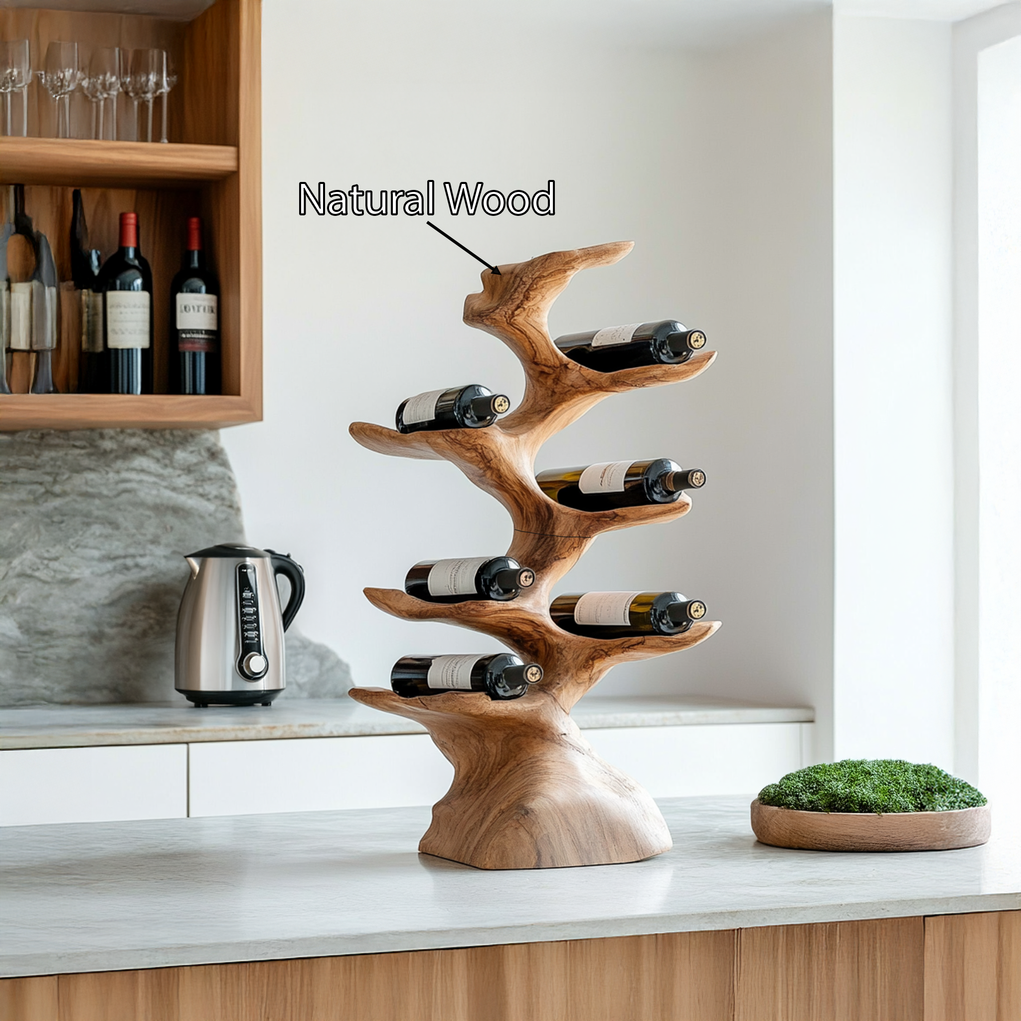 Rustic Wine Holder For Kitchen Home Bar Organization SILDTTRWH018