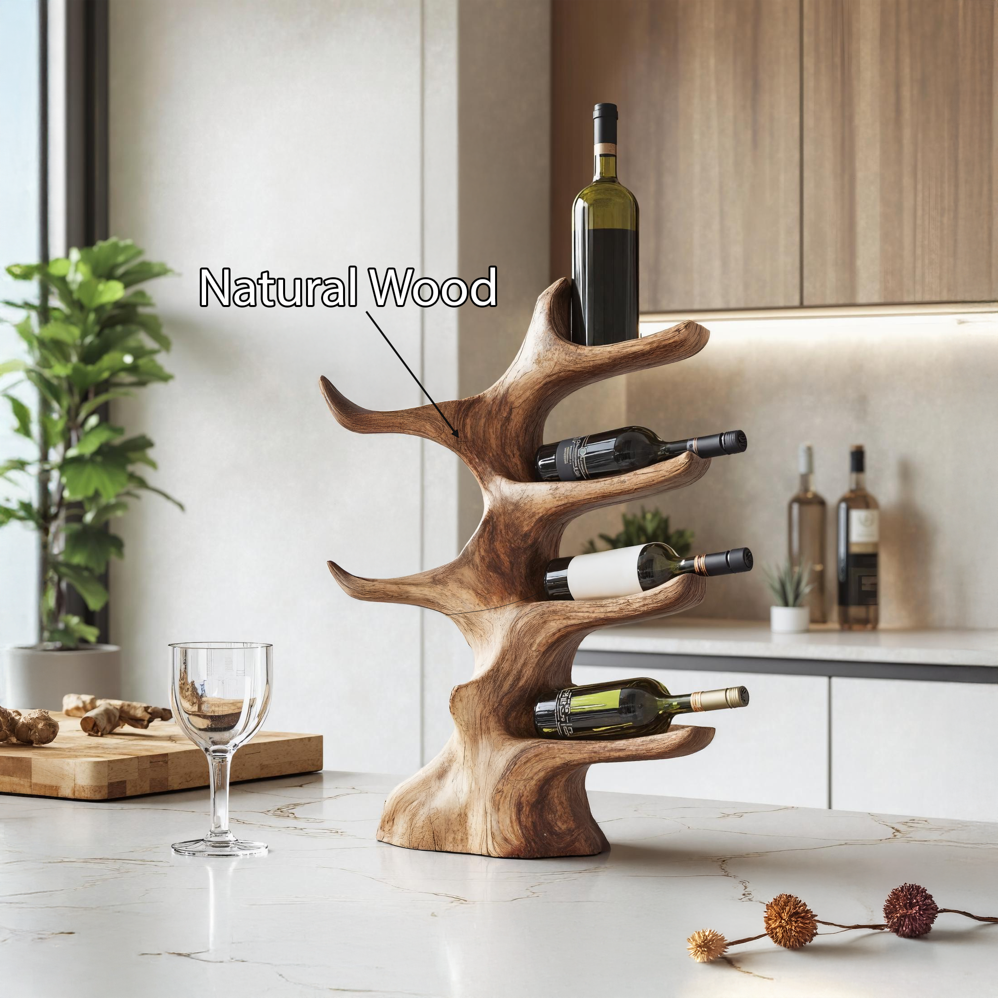 Mid Century Wine Stand For Kitchen Modern Bar Decor SILDTTNWH009