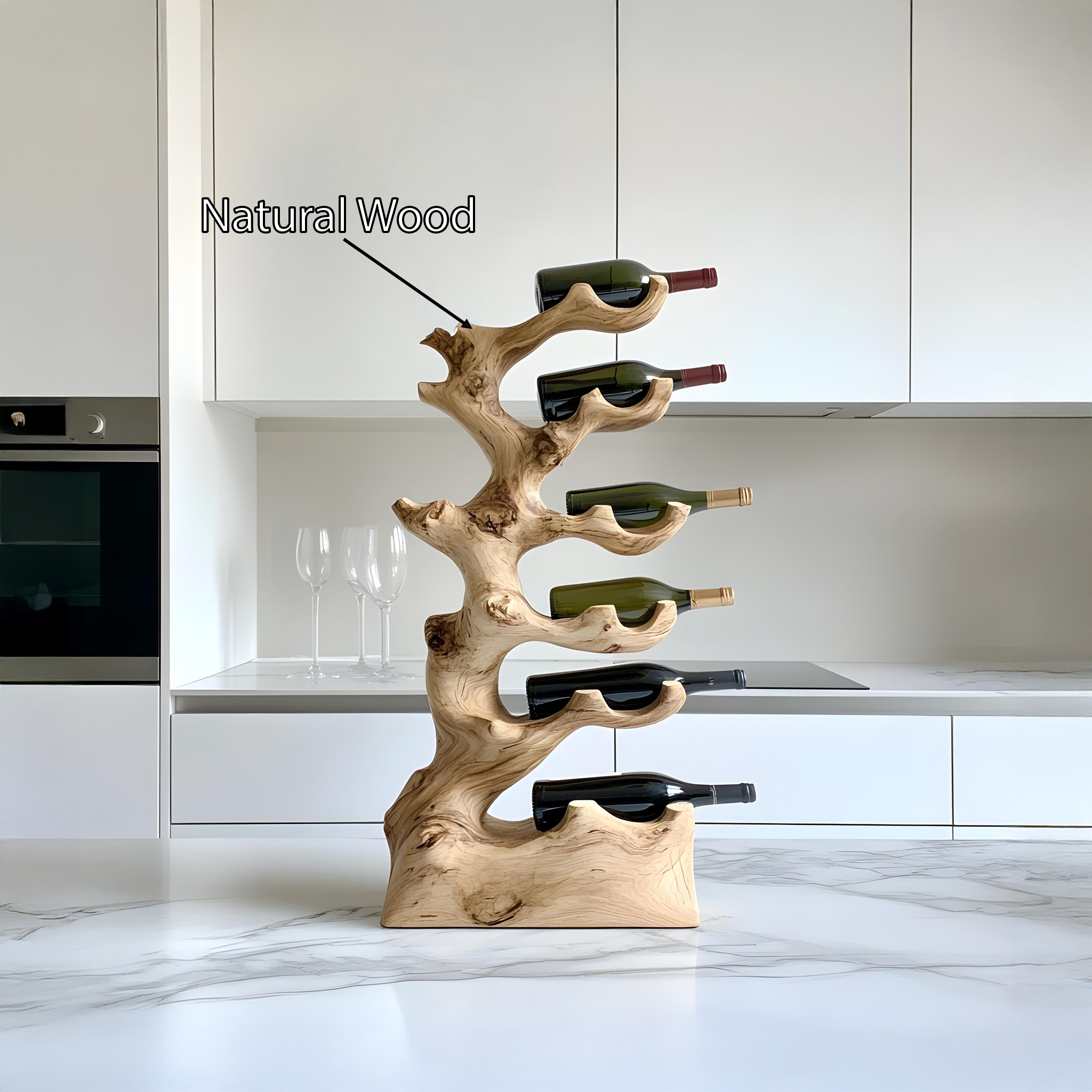 Mid Century Wine Rack For Kitchen Wine Bottle Decor SILDTTRWH001