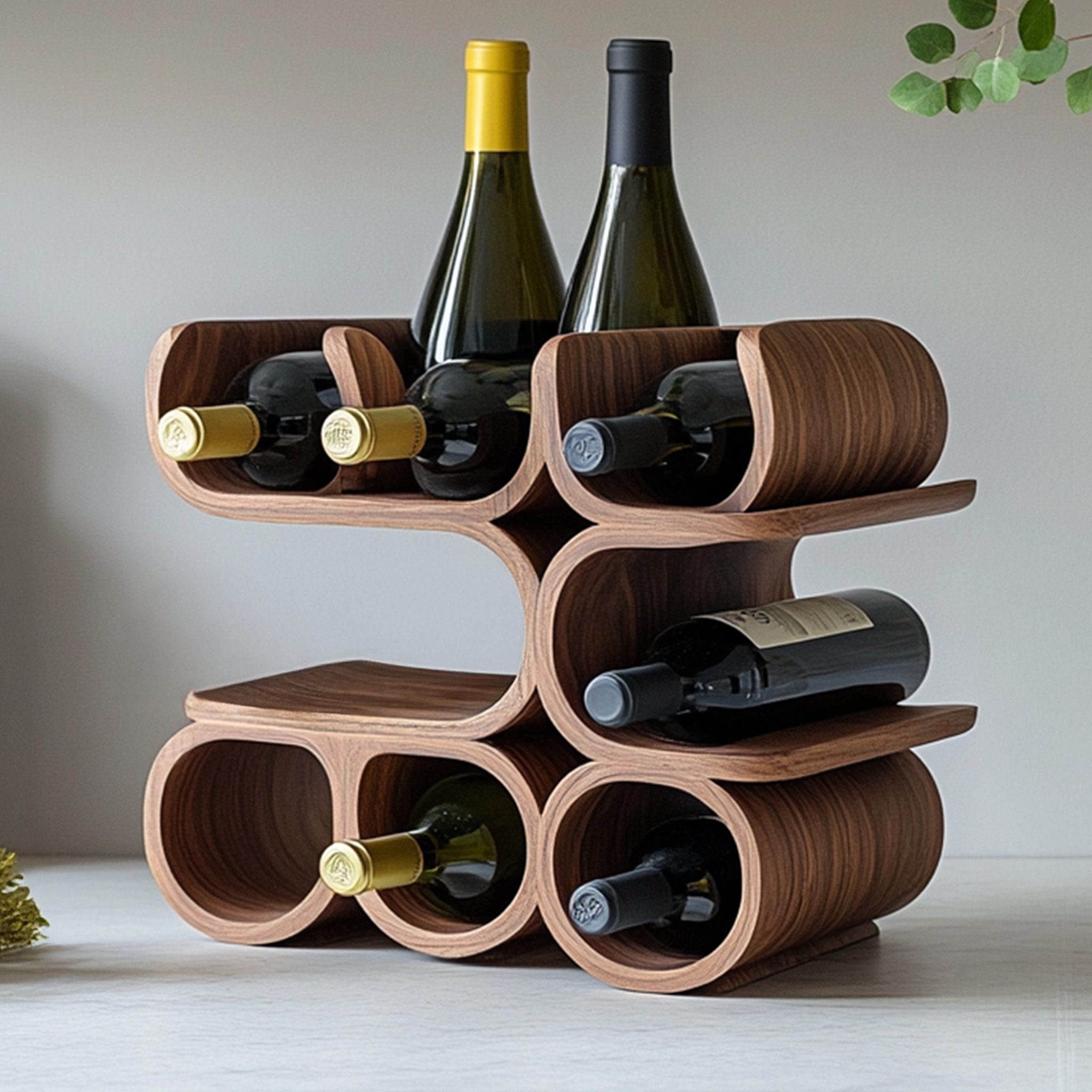 Mid Century Wine Holder For Kitchen Table Display SILDTTRWH009