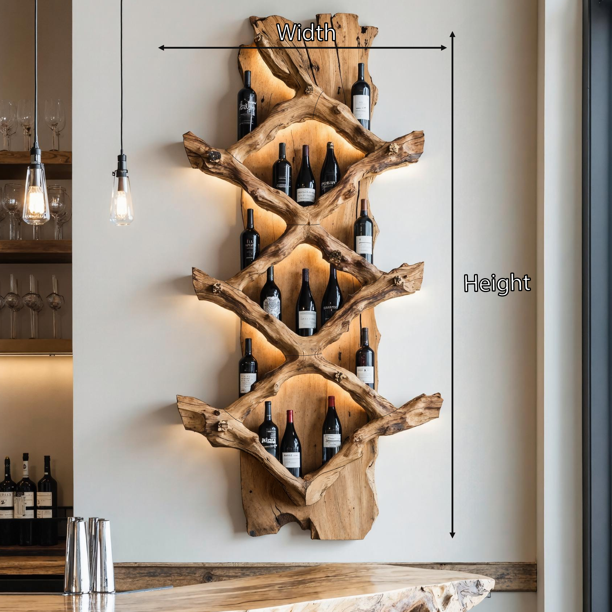 Rustic Wine Holder For Furniture Country Bar Vibe SILDTTRWH030