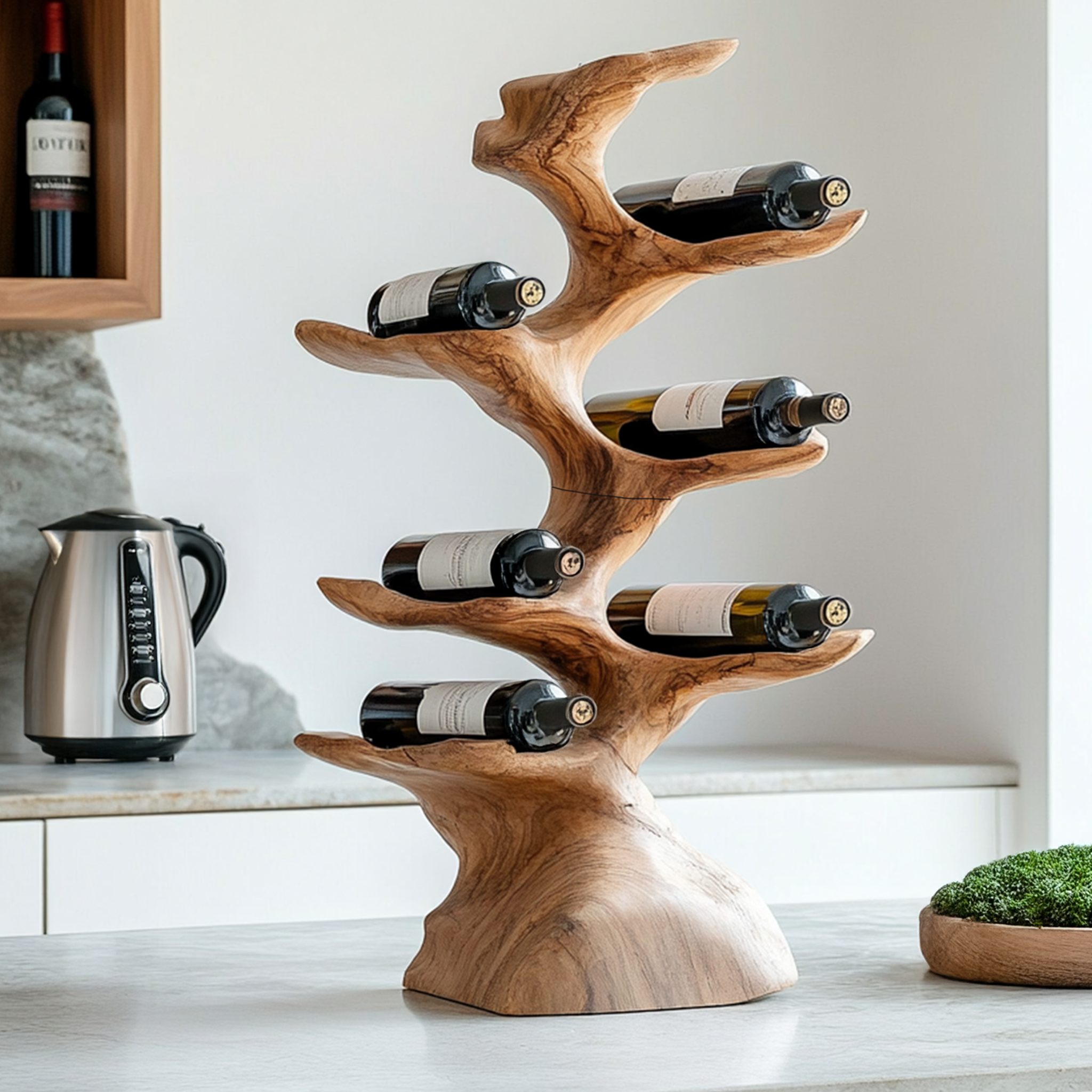 Rustic Wine Holder For Kitchen Home Bar Organization SILDTTRWH018