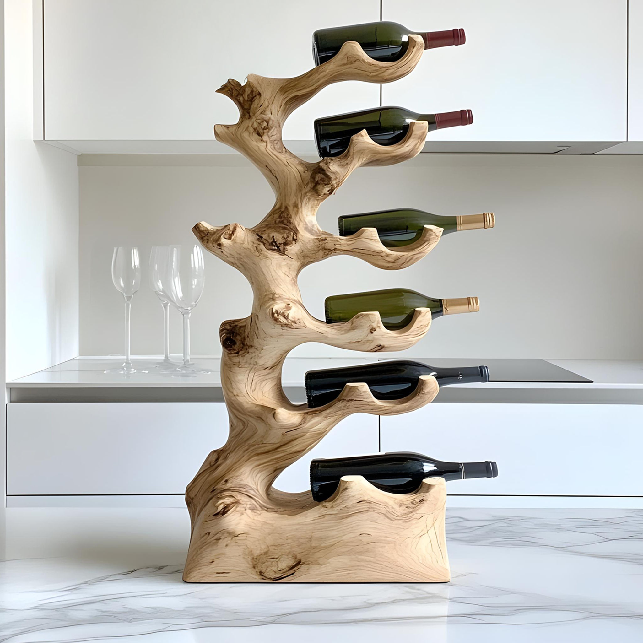 Mid Century Wine Rack For Kitchen Wine Bottle Decor SILDTTRWH001