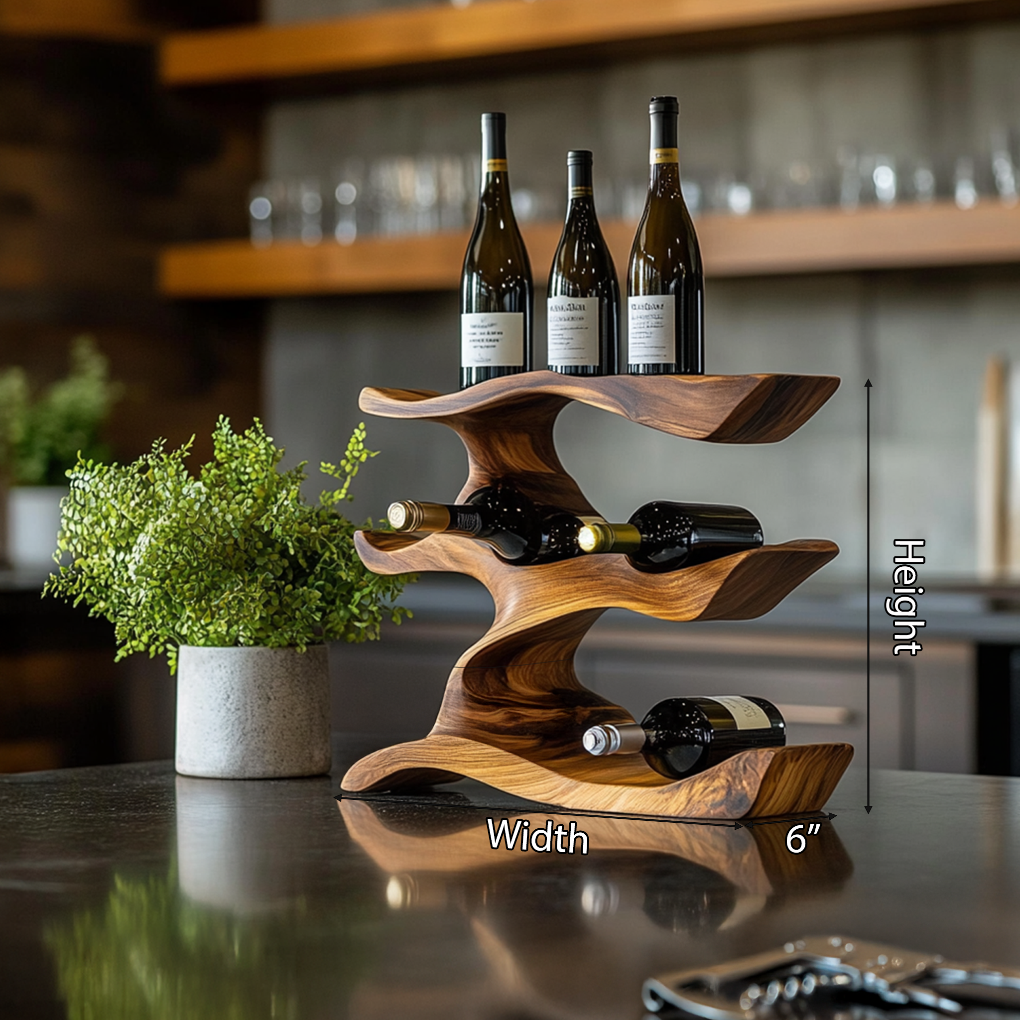 Mid Century Wine Holder For Living Room Modern Display SILDTTNWH001