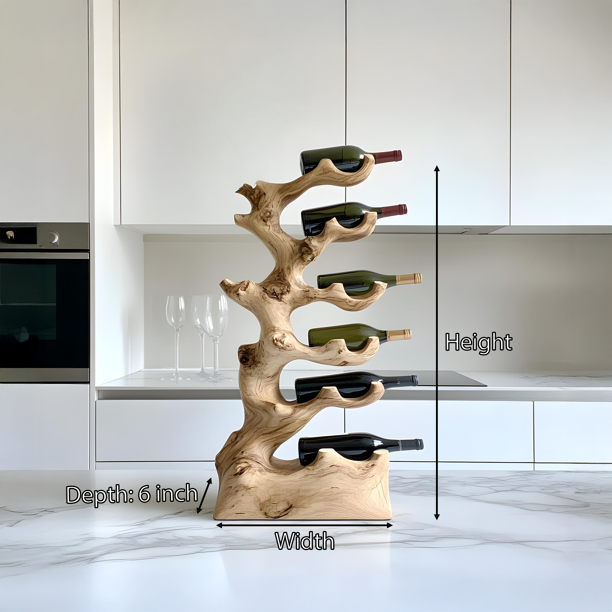 Mid Century Wine Rack For Kitchen Wine Bottle Decor SILDTTRWH001