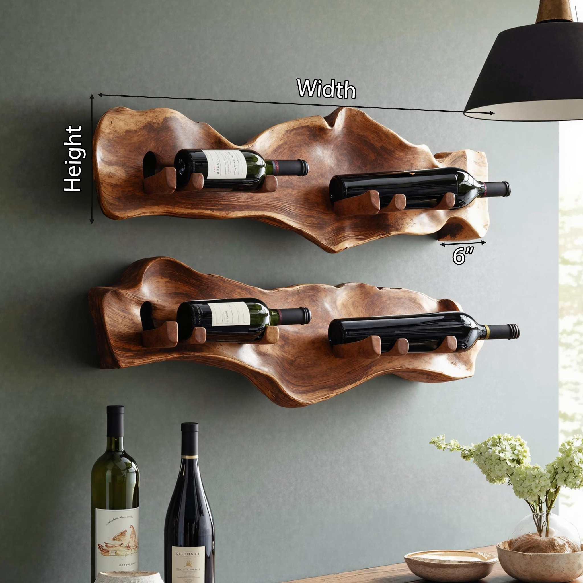 Handcrafted Wine Holder For Kitchen Countertop Style SILDTTNWH007
