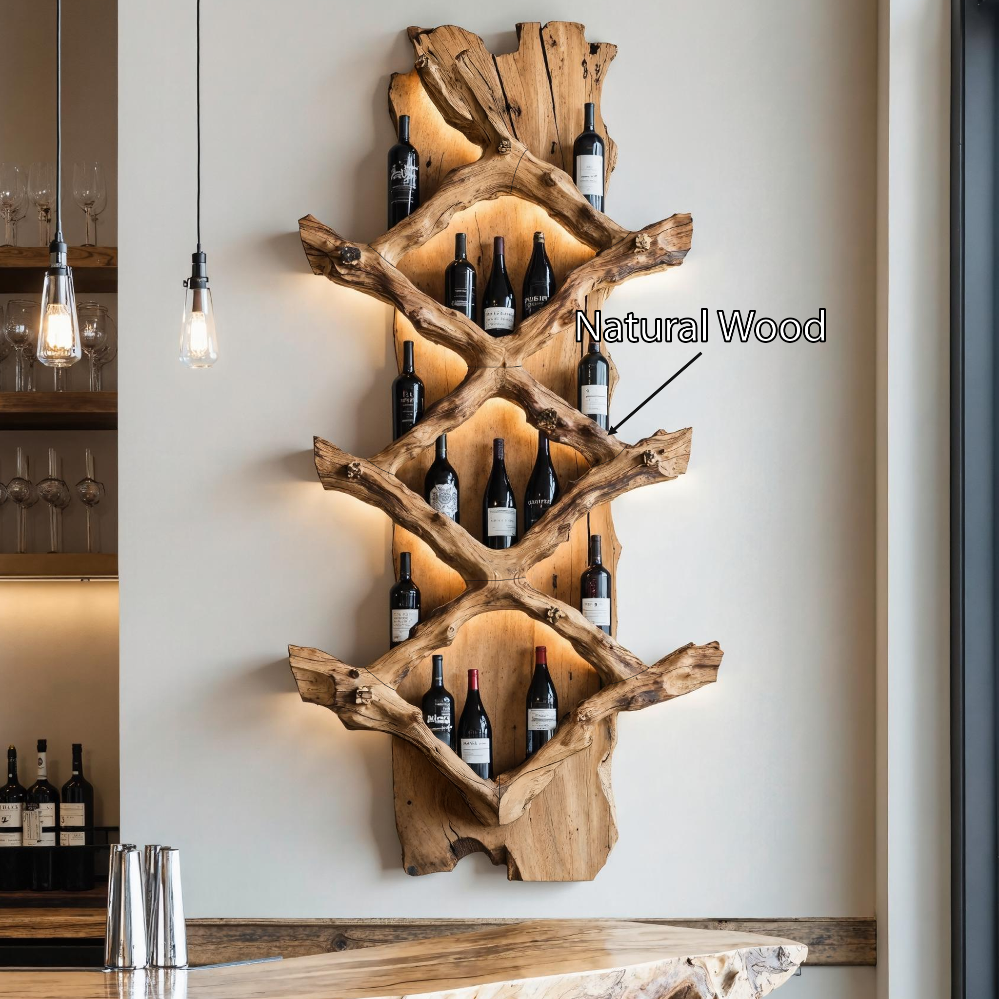 Rustic Wine Holder For Furniture Country Bar Vibe SILDTTRWH030