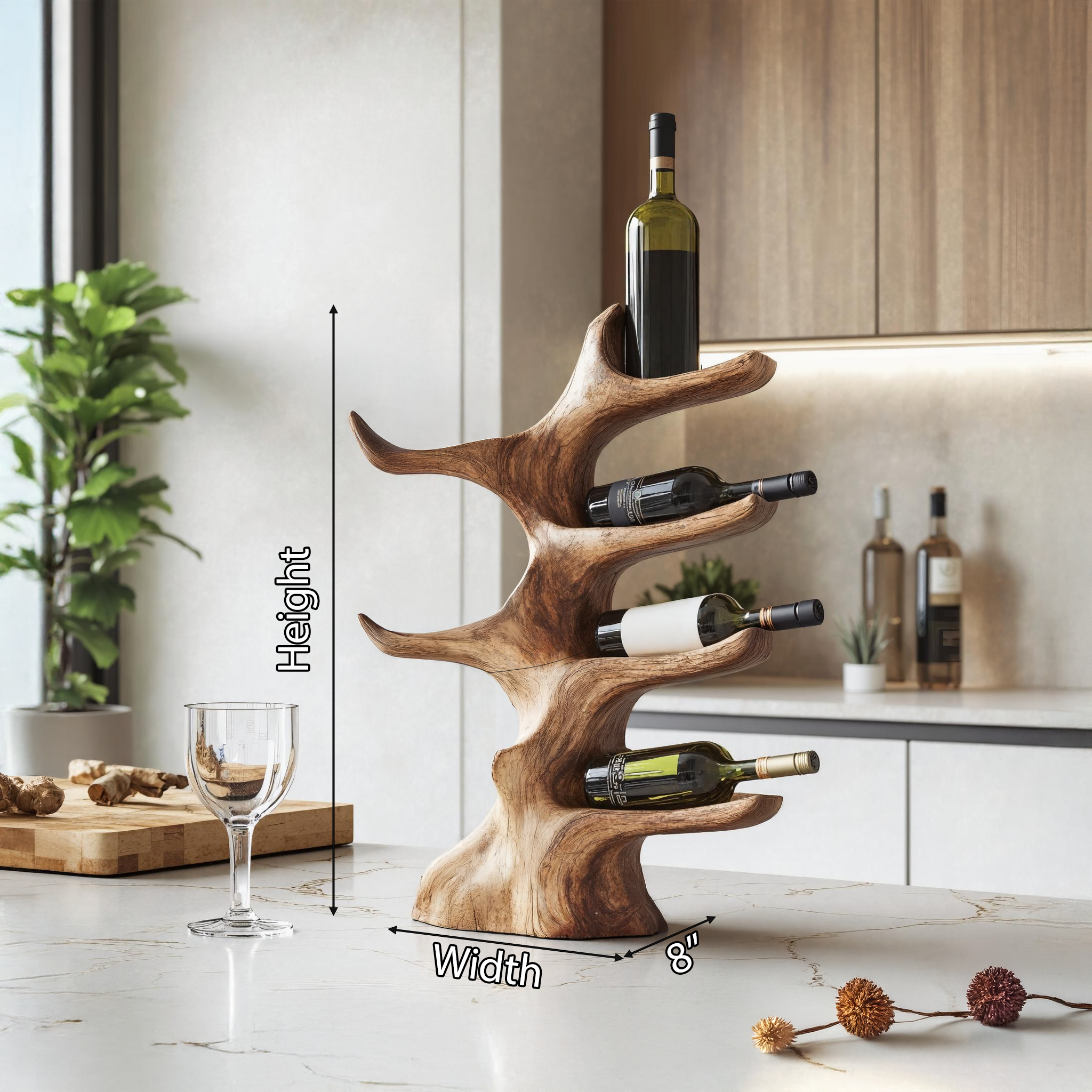 Mid Century Wine Stand For Kitchen Modern Bar Decor SILDTTNWH009
