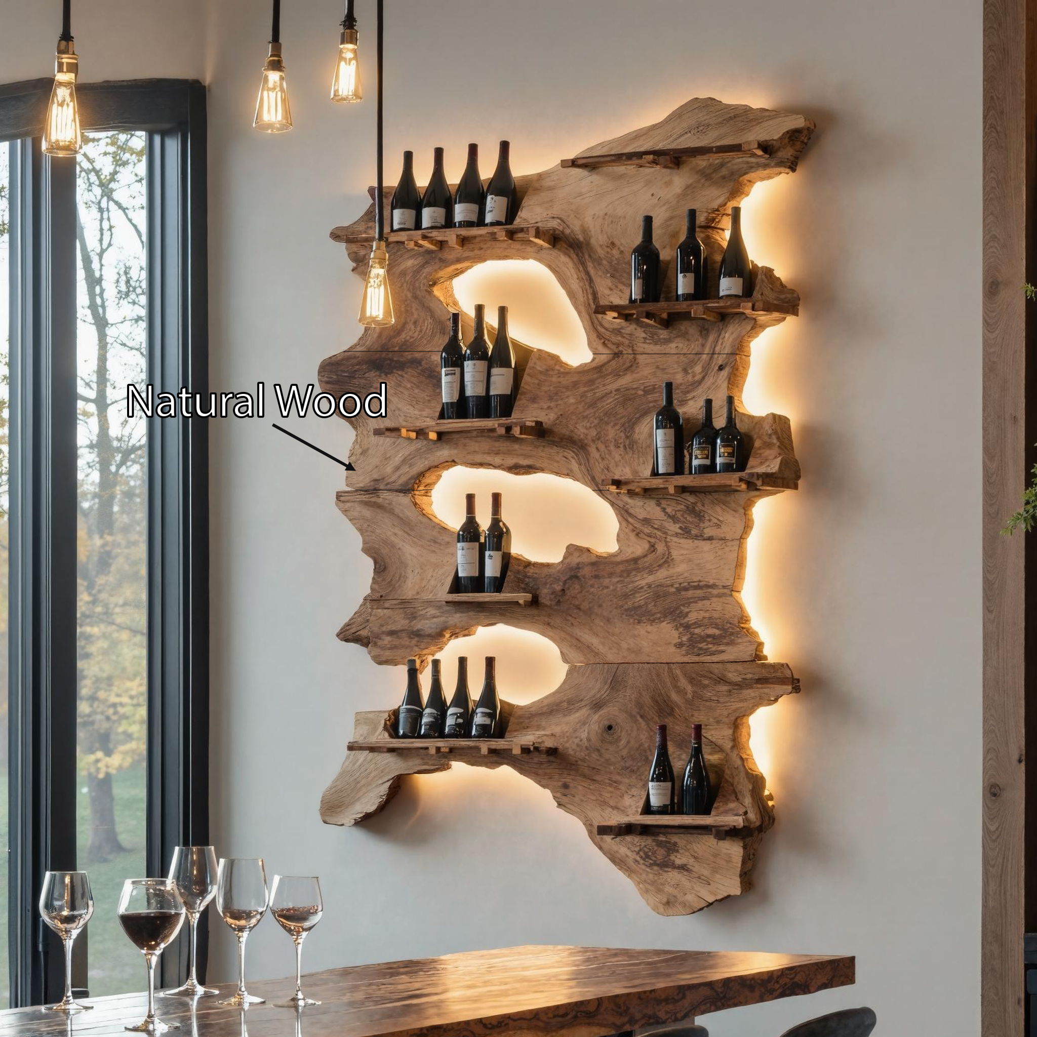 Farmhouse Wine Rack For Furniture Functional Decor SILDTTRWH028