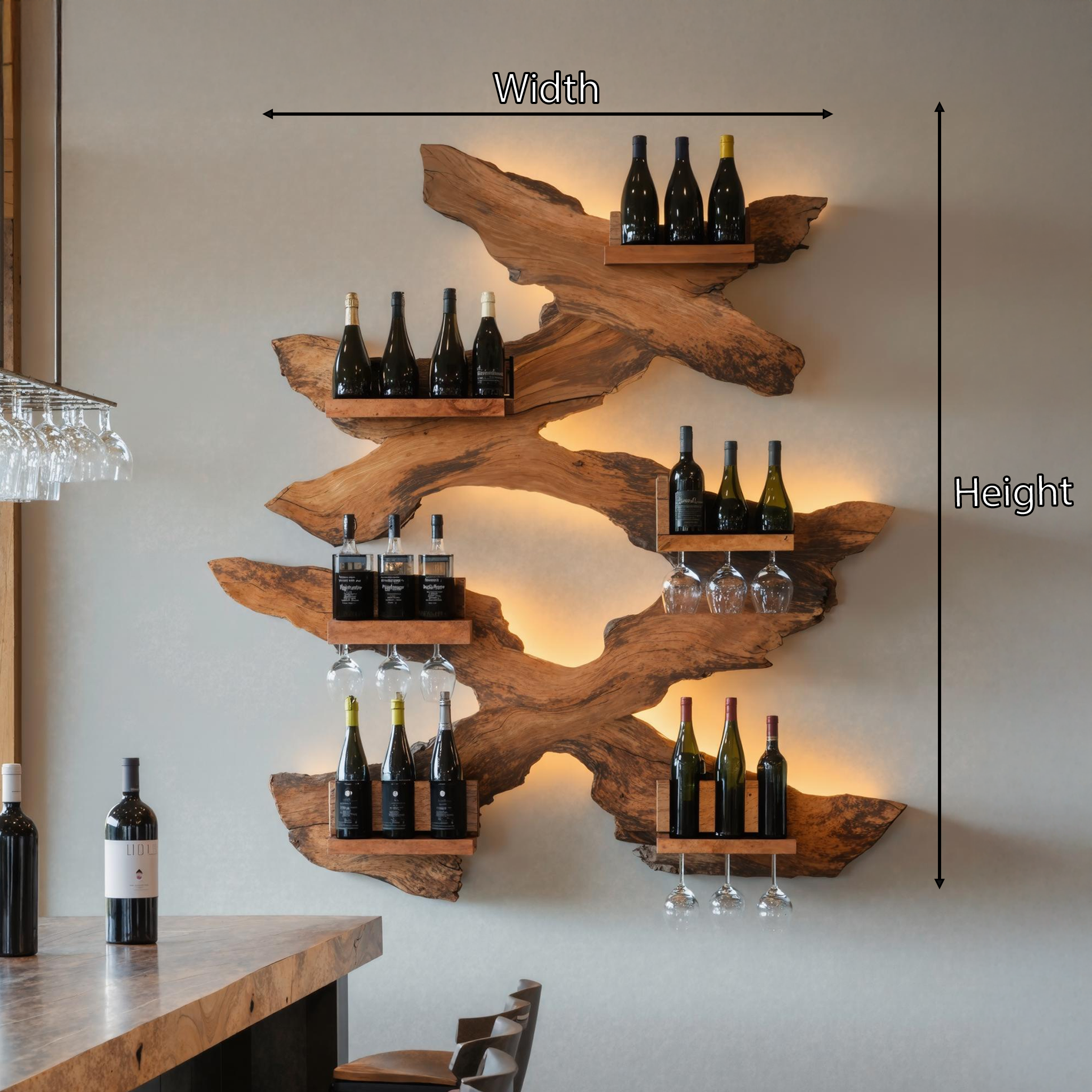 Farmhouse Wine Stand For Living Room Wood Accent Piece SILDTTRWH020