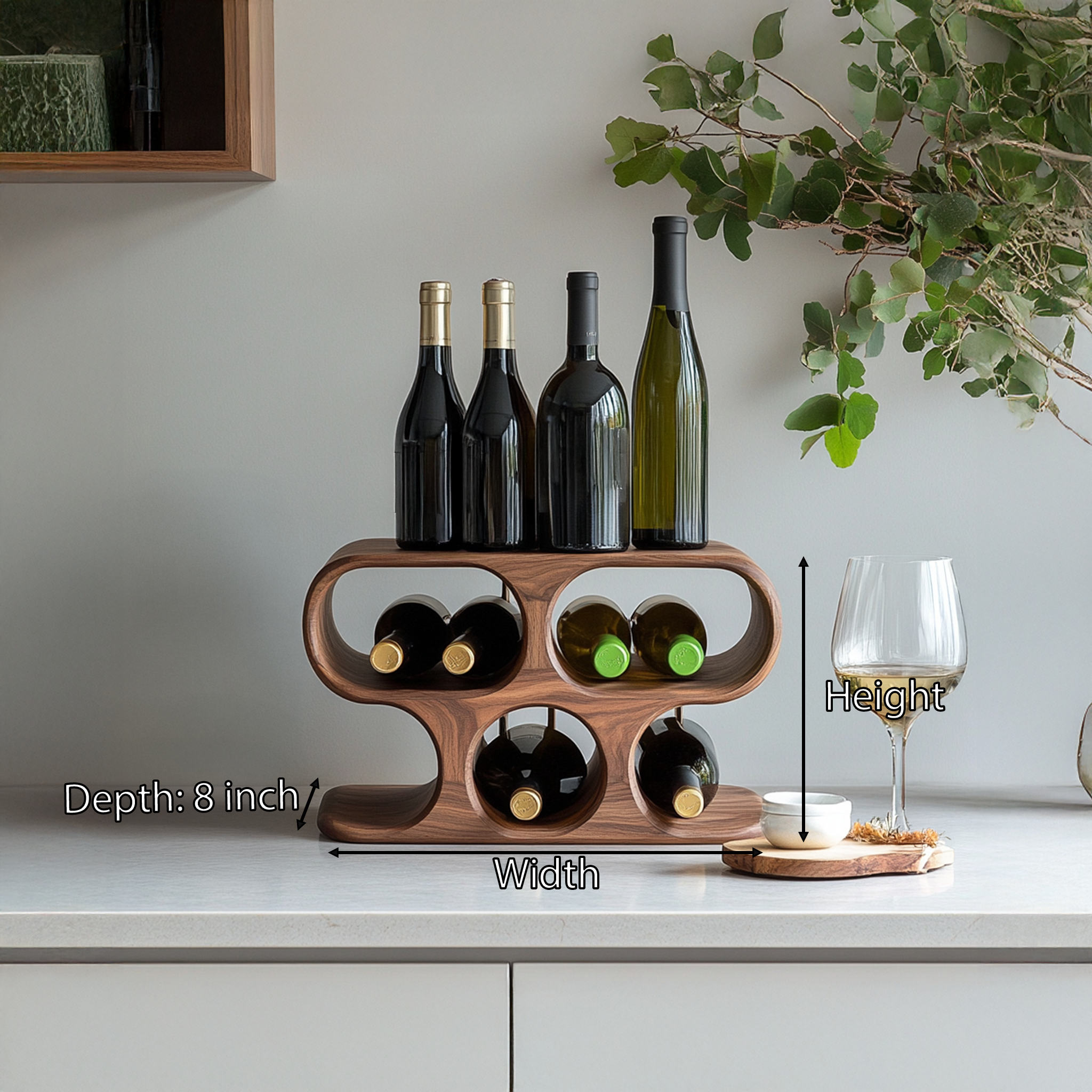 Handcrafted Wine Rack For Kitchen Rustic Wall Decor SILDTTRWH007