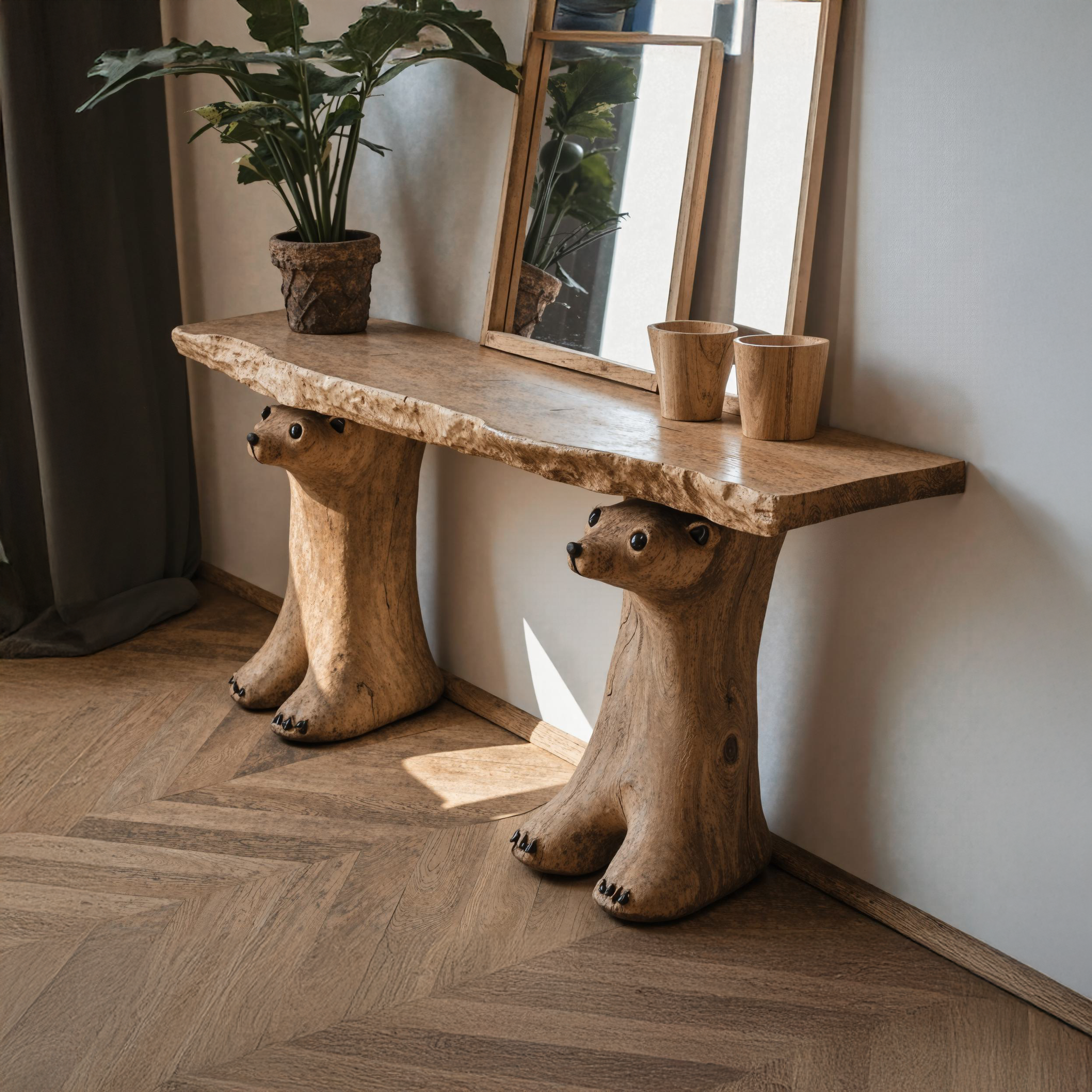 Rustic Hallway Console Table Decorative SILDTCS055