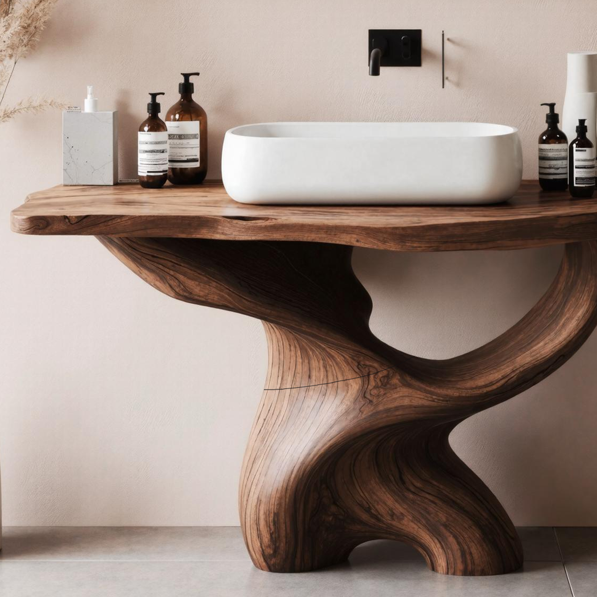 Handcrafted Live Edge Vanity For Luxury Bathroom SILDTTRBRV013
