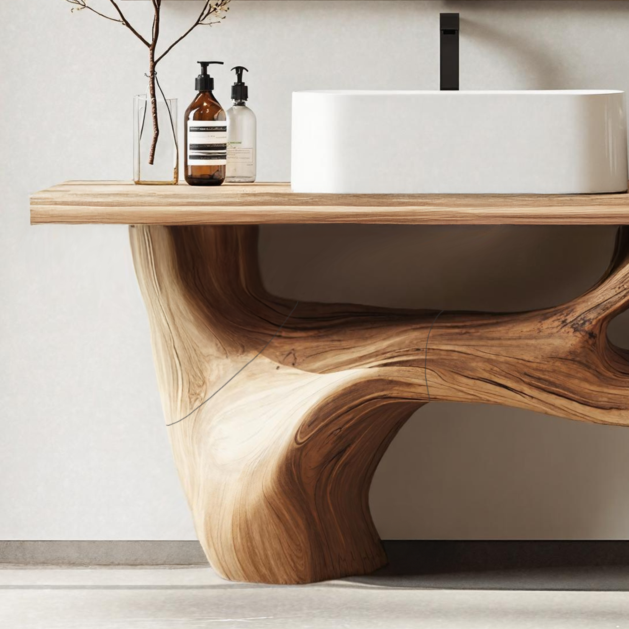 Handcrafted Solid Wood Vanity For Natural Interiors SILDTTRBRV002