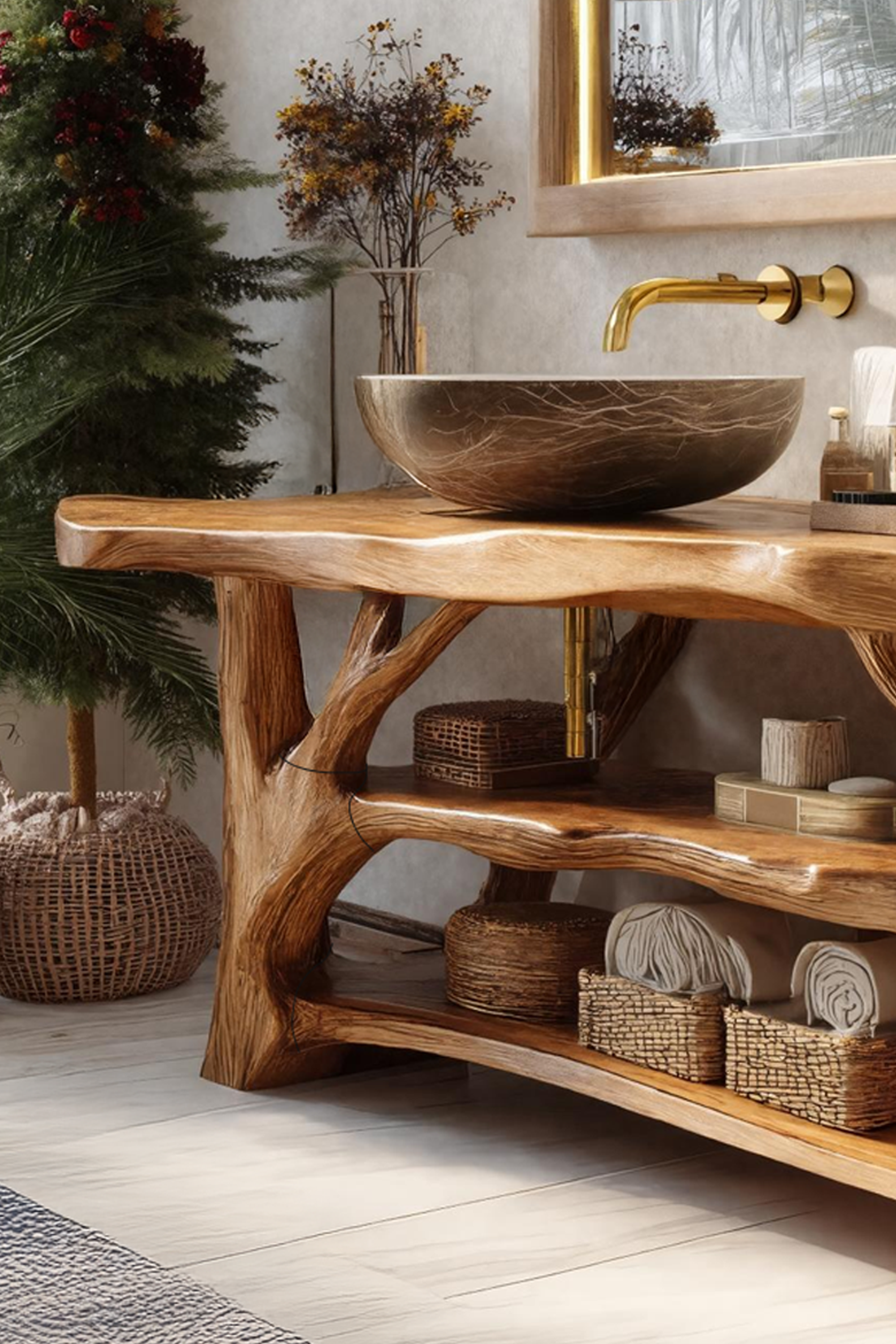 Farmhouse Solid Wood Bathroom Vanity For Farmhouse Furniture Interior SILDTTRBRV083