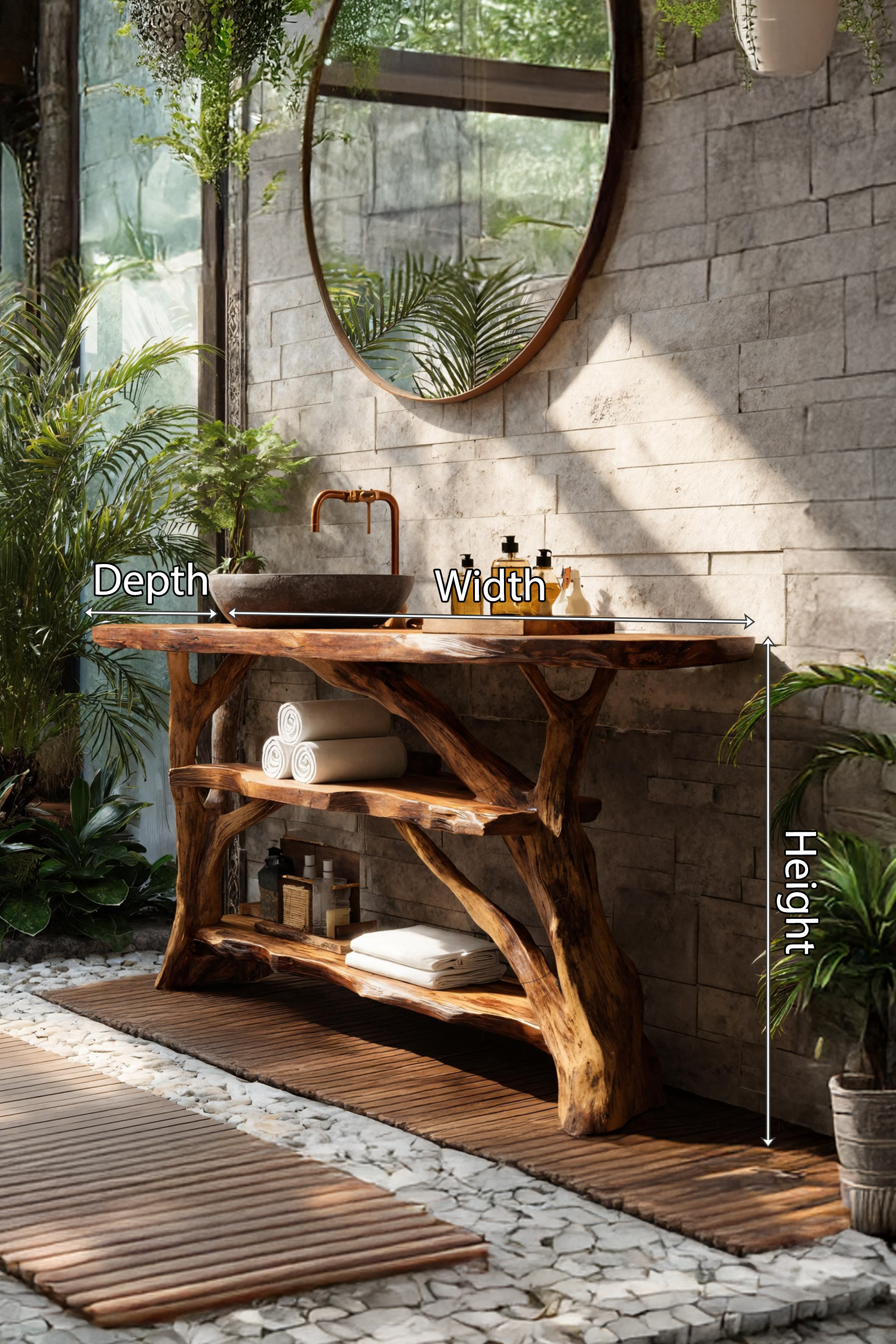 Handcrafted Live Edge Bathroom Vanity For Unique Bathroom Decor SILDTTNBRV030