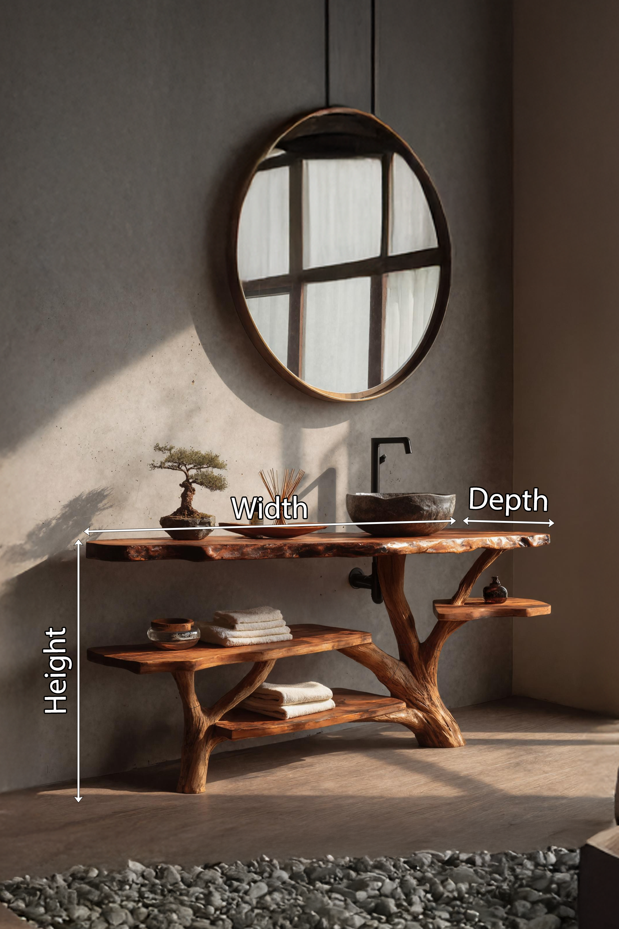 Handcrafted Solid Wood Vanity For Timeless Bathroom Furniture Decor SILDTTNBRV026