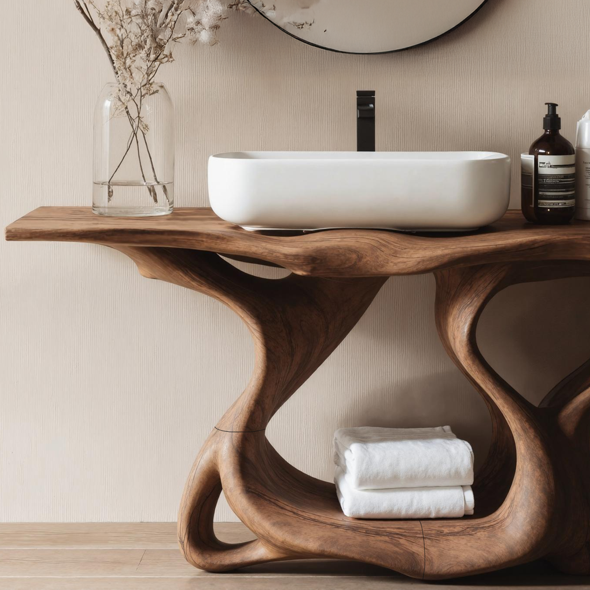 Rustic Solid Wood Vanity For Bathroom Furniture Decor SILDTTRBRV014