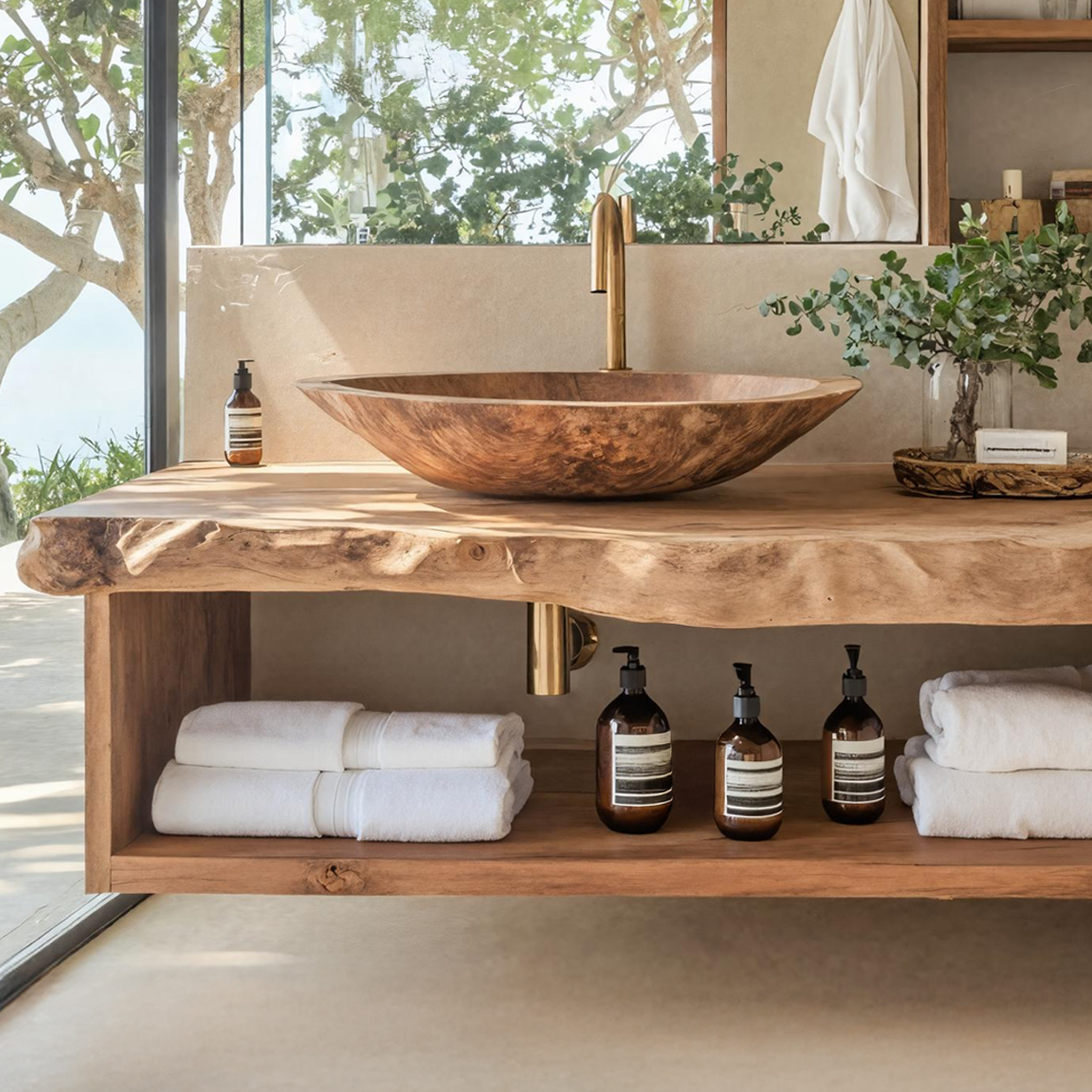 Rustic Solid Wood Vanity For Cozy Bathroom Furniture Decor SILDTTRBRV018