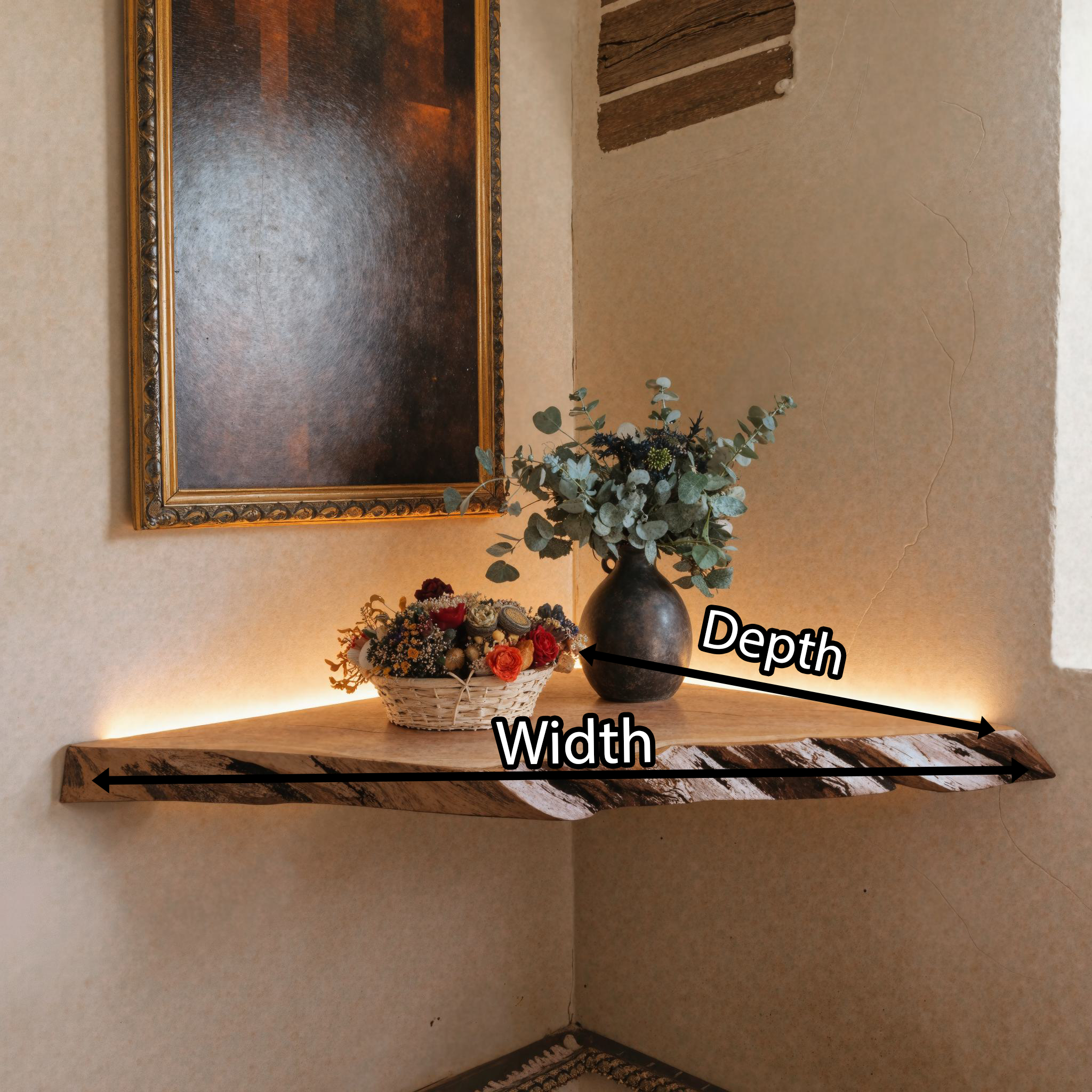 Handcrafted Floating Corner Bathroom Vanity SILDTBRV075