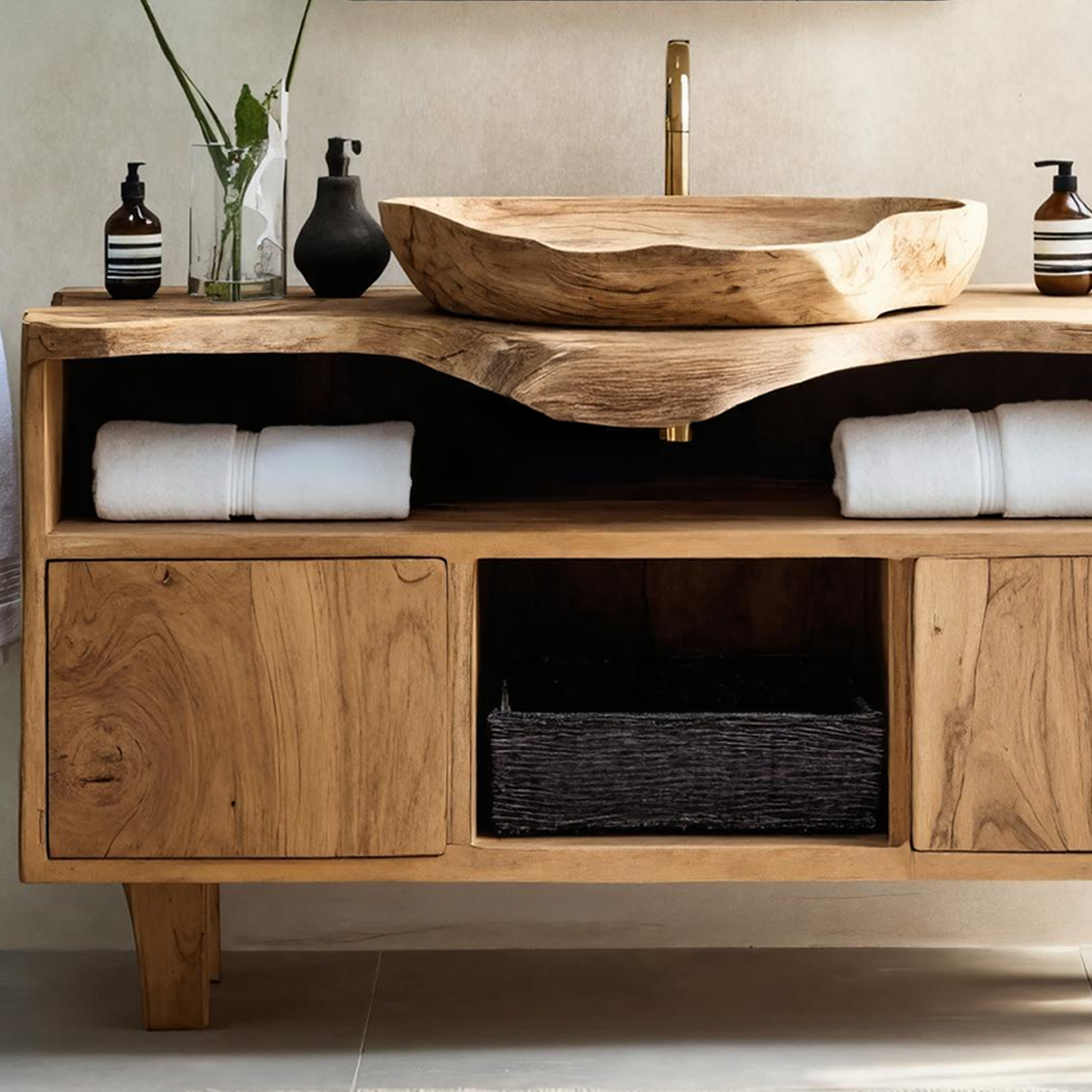 Rustic Bathroom Vanity For Natural Home Aesthetic SILDTTRBRV029