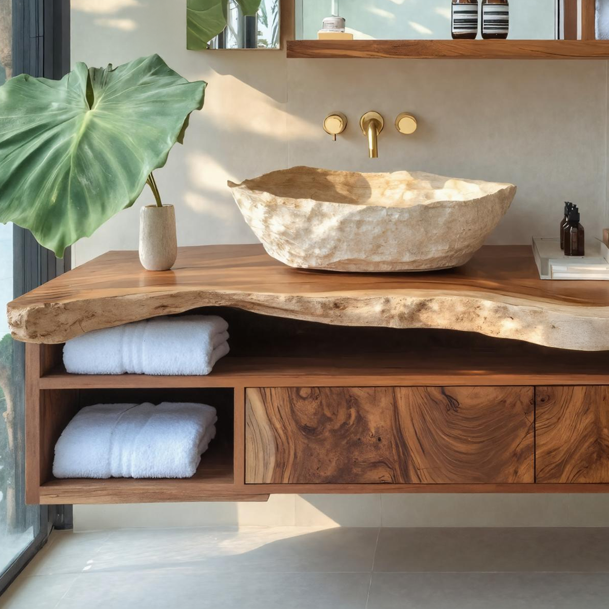 Handcrafted Floating Vanity For Bathroom Accent Piece SILDTTRBRV028