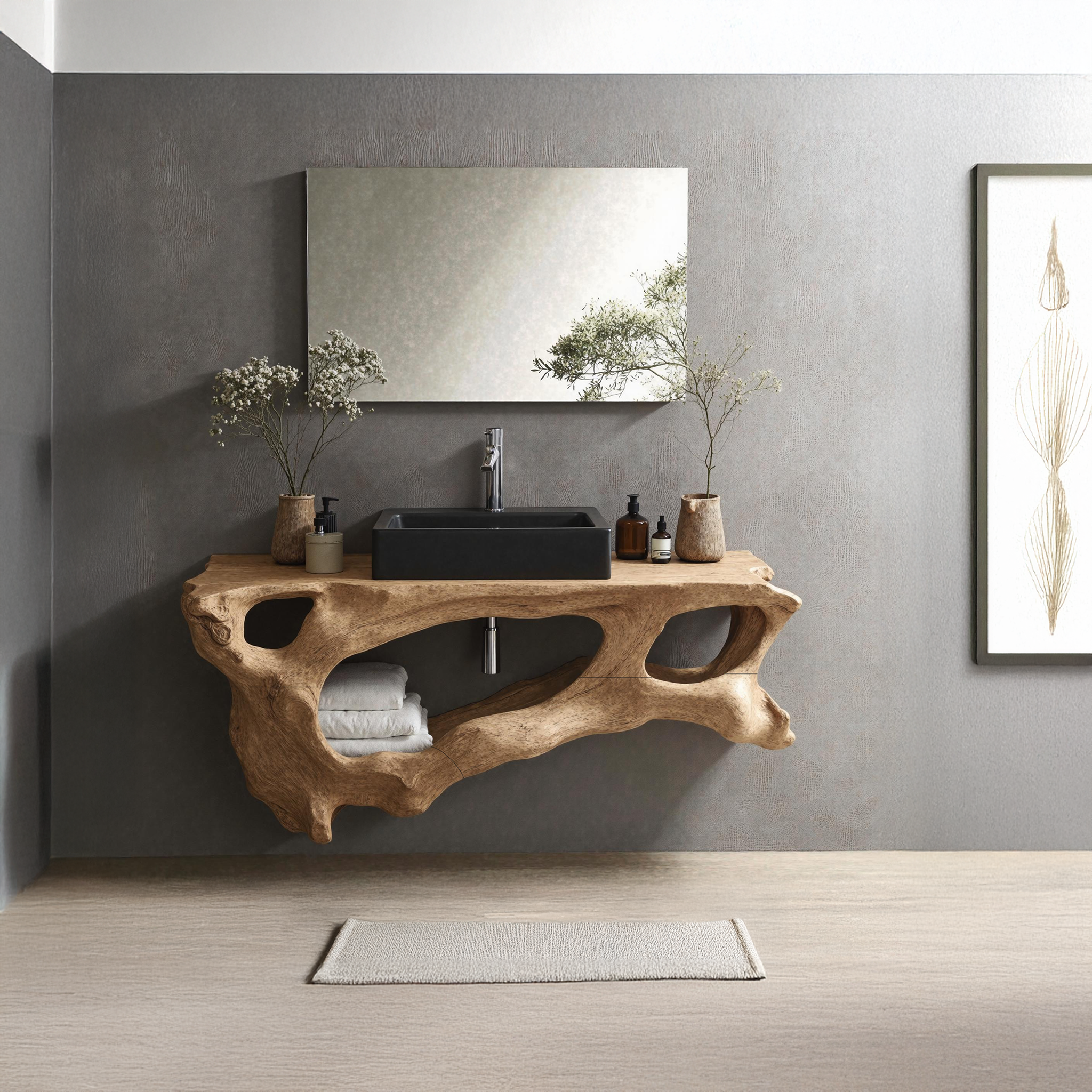 Unique Floating Vanity For Bathroom SILDTTNBRV018