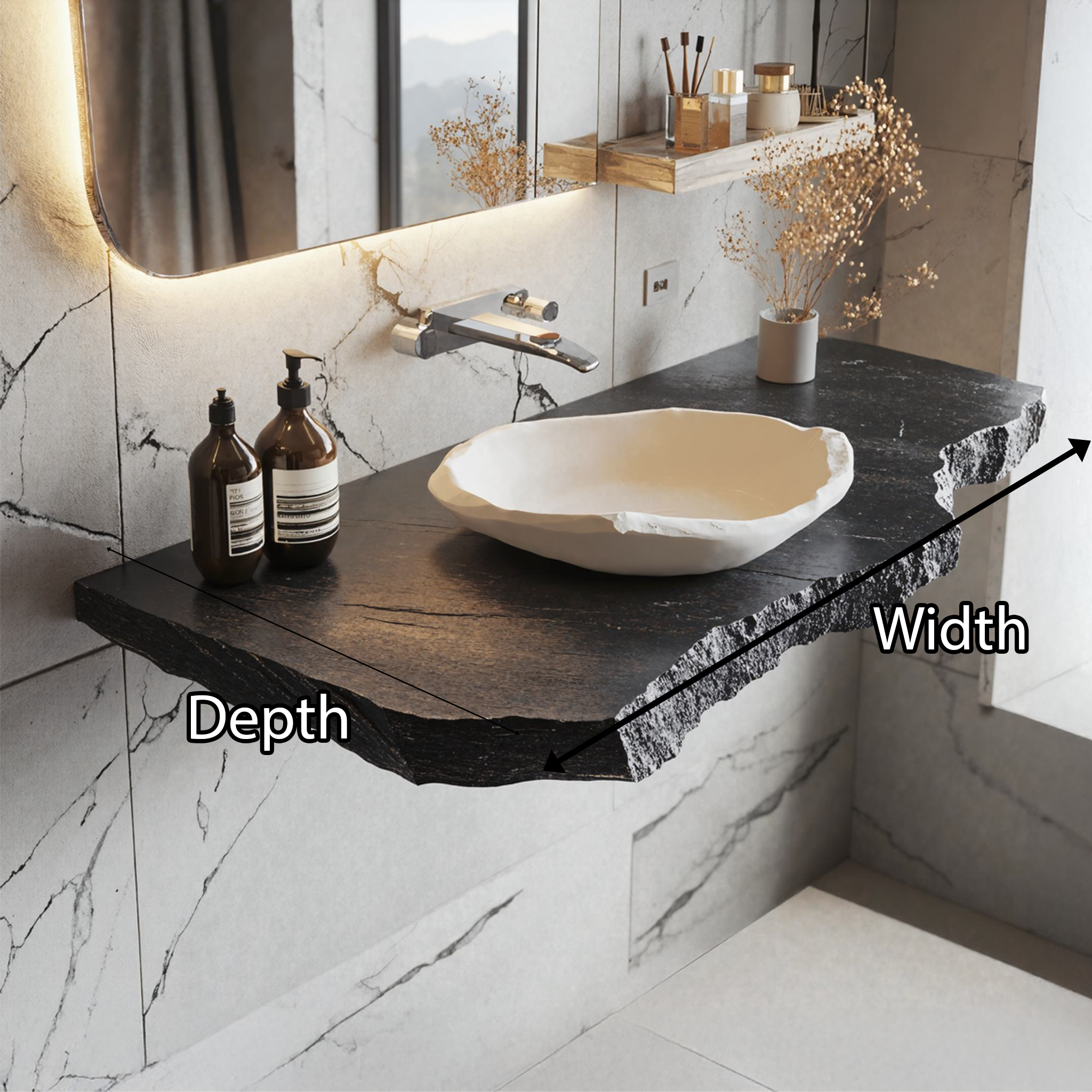 Natural Bathroom Vanity SILDTBRV028