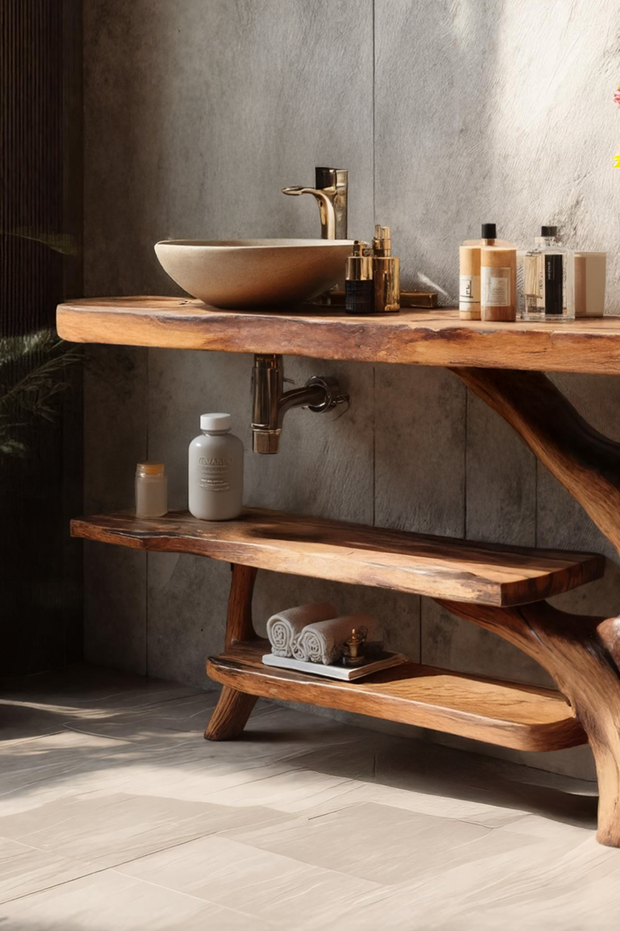 Handcrafted Solid Wood Bathroom Vanity For Elegant Furniture Home Design SILDTTRBRV061