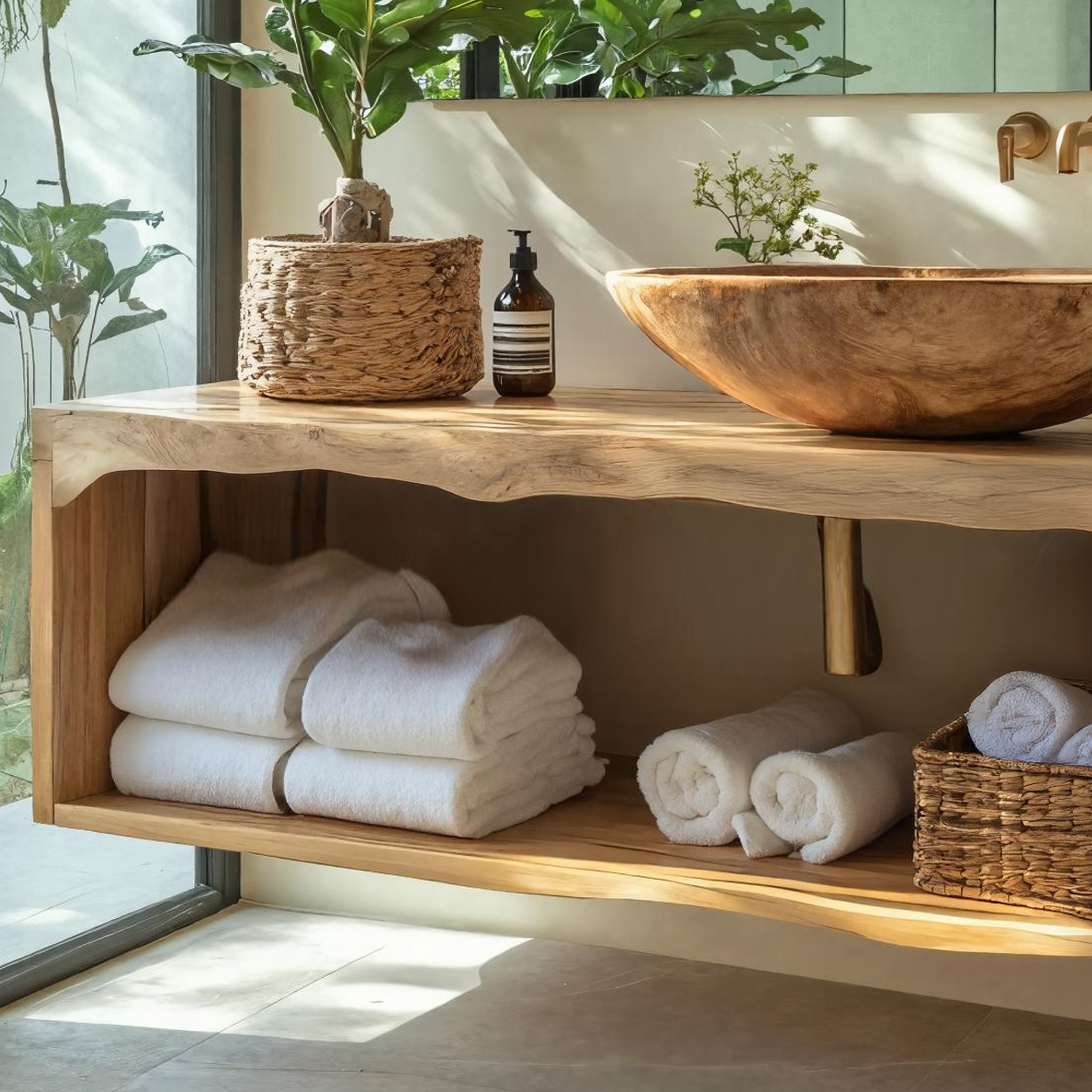 Rustic Live Edge Vanity For Bathroom Remodeling Decor SILDTTRBRV025