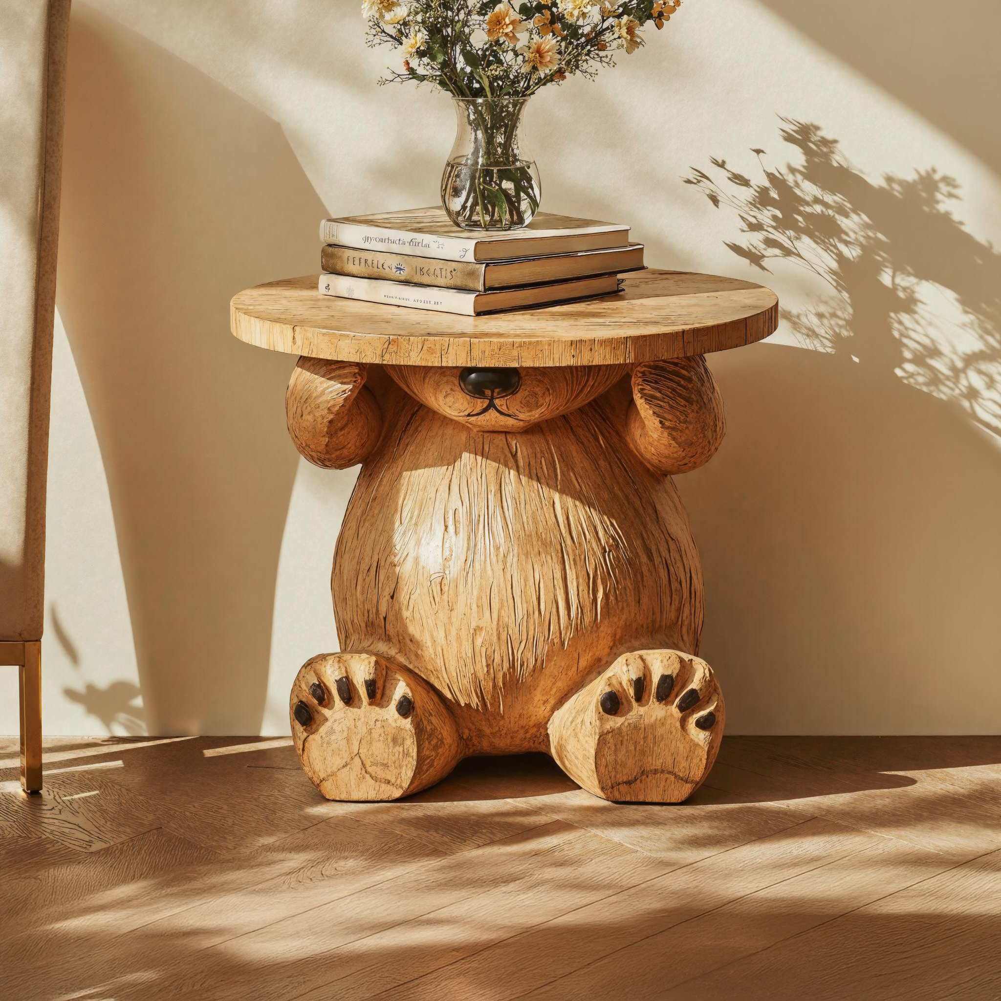Handcrafted Round End Table Unique Design SILDTEN072