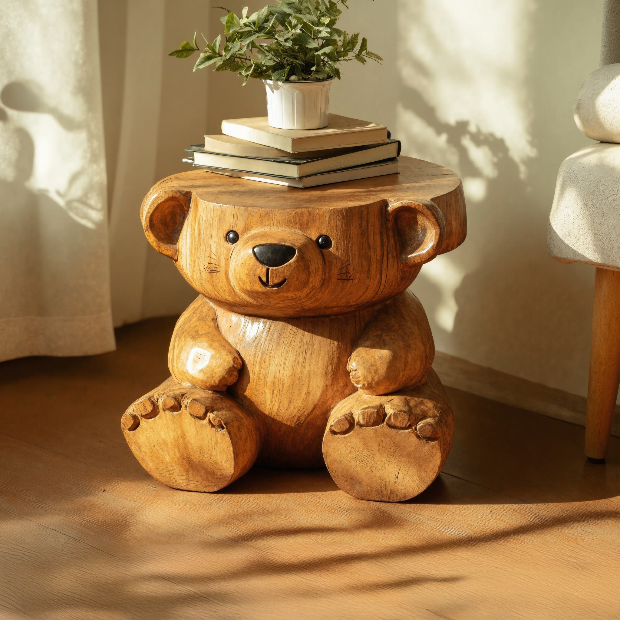 Rustic Round End Table Unique Design SILDTEN078