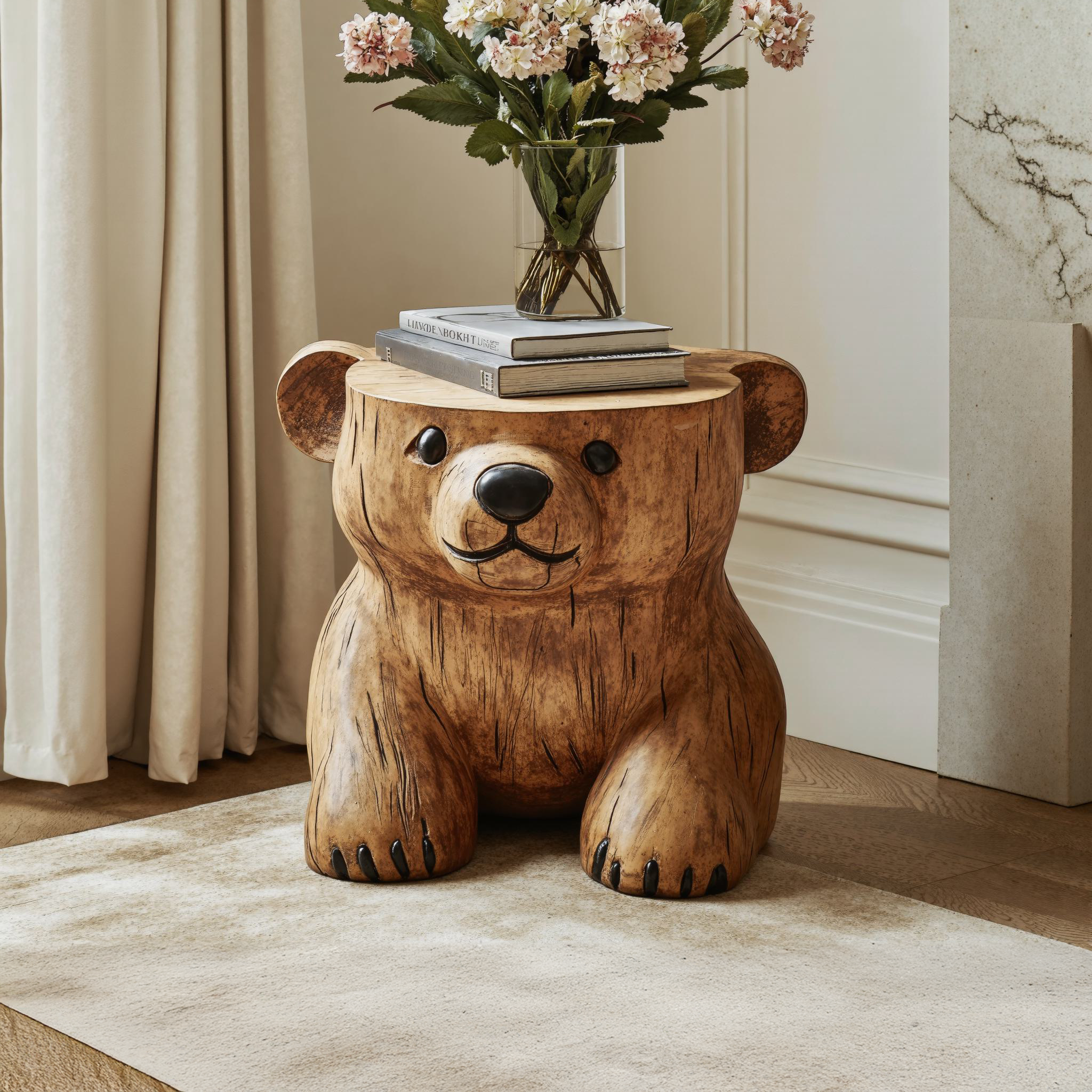 Live Edge Bear End Table Accent Table SILDTEN063