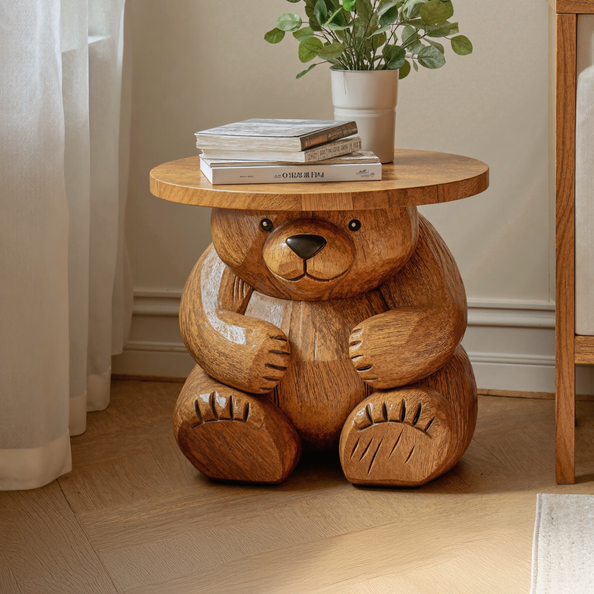 Handmade Bear End Table Side Table SILDTEN080