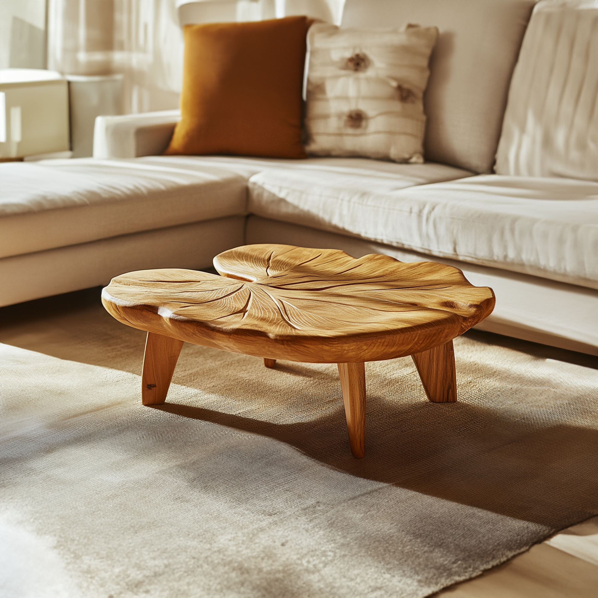 Modern Coffee Table Live Edge SINLCF009