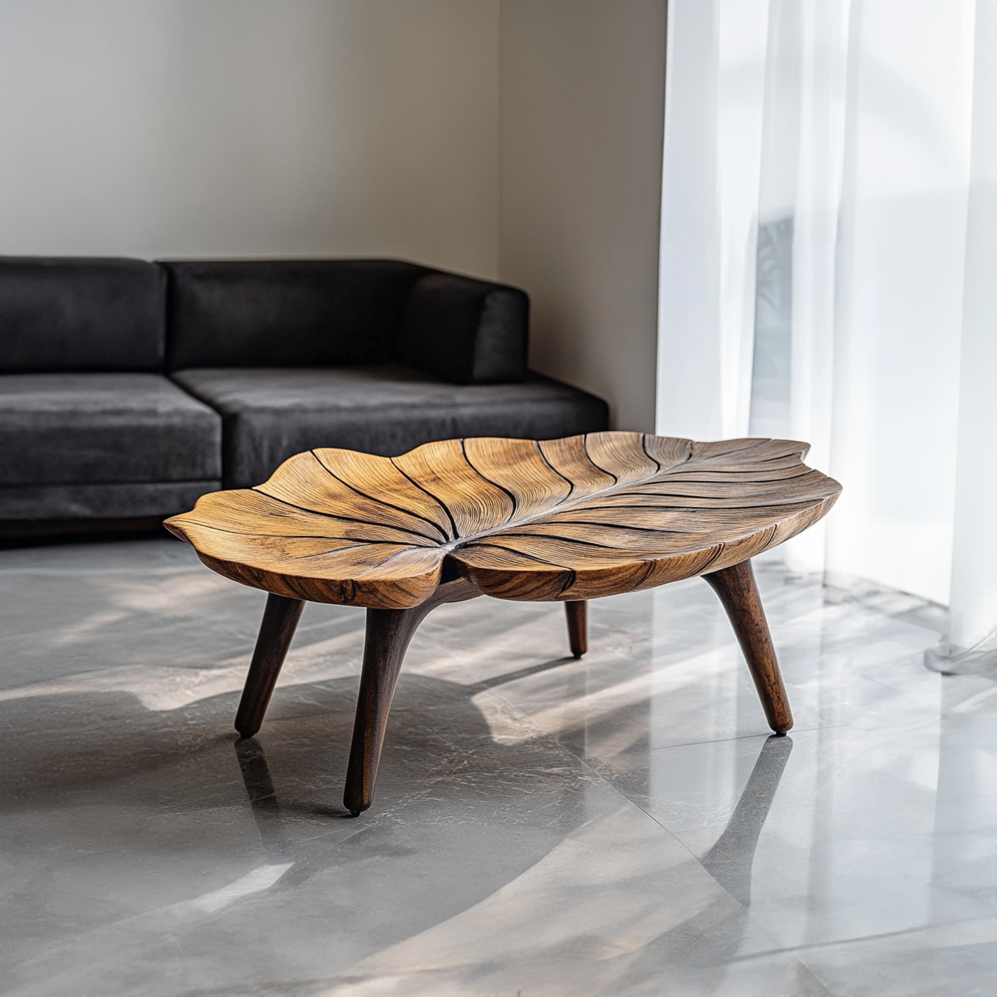 Rustic Coffee Table Modern Solid Wood SINLCF011