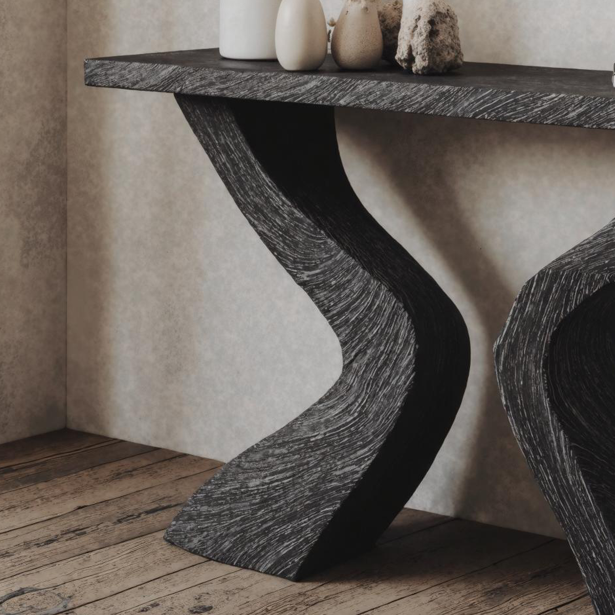 Rustic Black Wood Console Table For Entryway Accent SILDTCS161