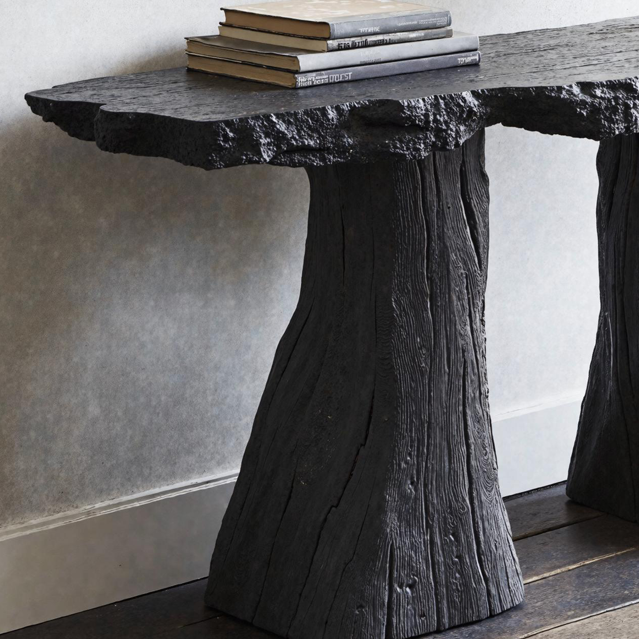 Minimalist Black Natural Wood Console Table For Compact Spaces SILDTCS164